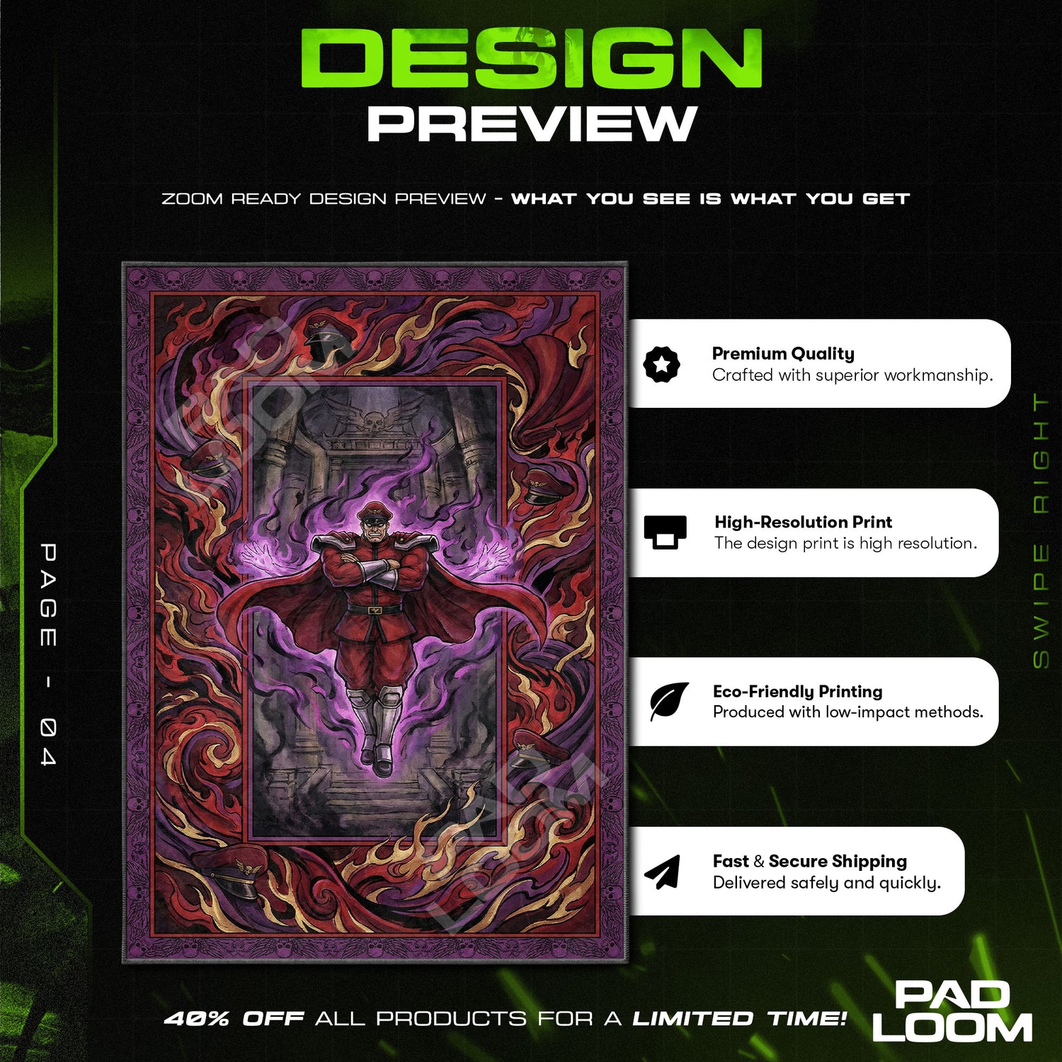 Chair character design printed on rug