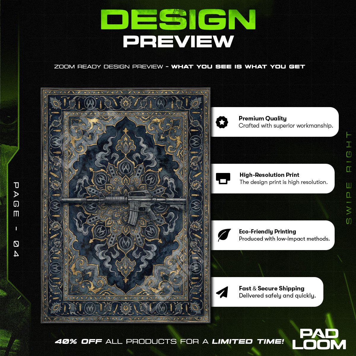 M4A1-S Silent Echo Rug - CS2 Chair Mat