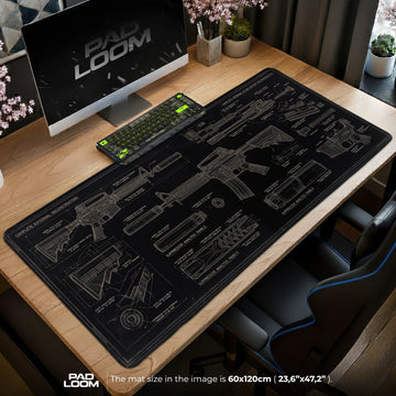 M4A4 Blueprint Mouse Pad - CS:GO Desk Mat