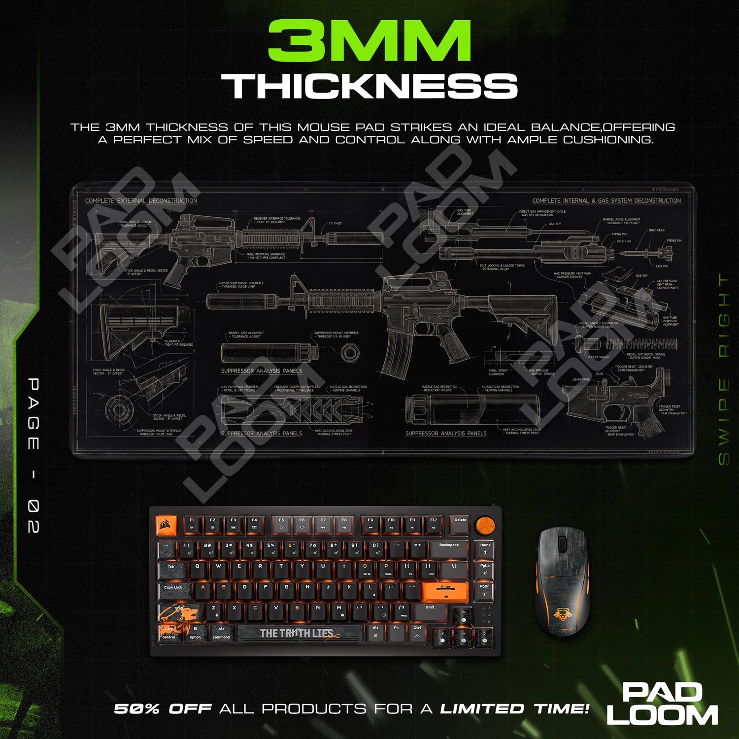 M4A4 Blueprint Mouse Pad - CS:GO Desk Mat