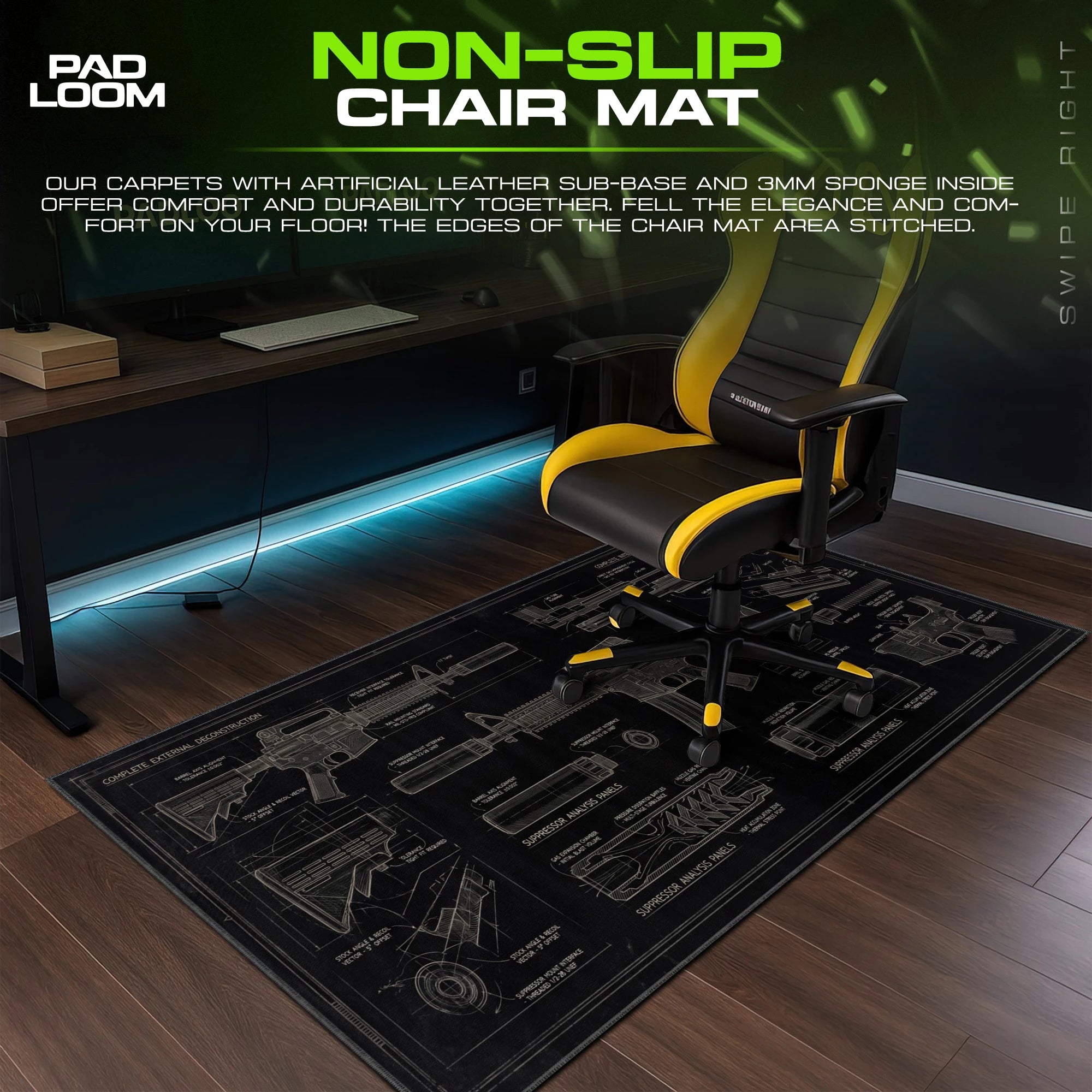 M4A4 Blueprint Mouse Pad - CS:GO Desk Mat
