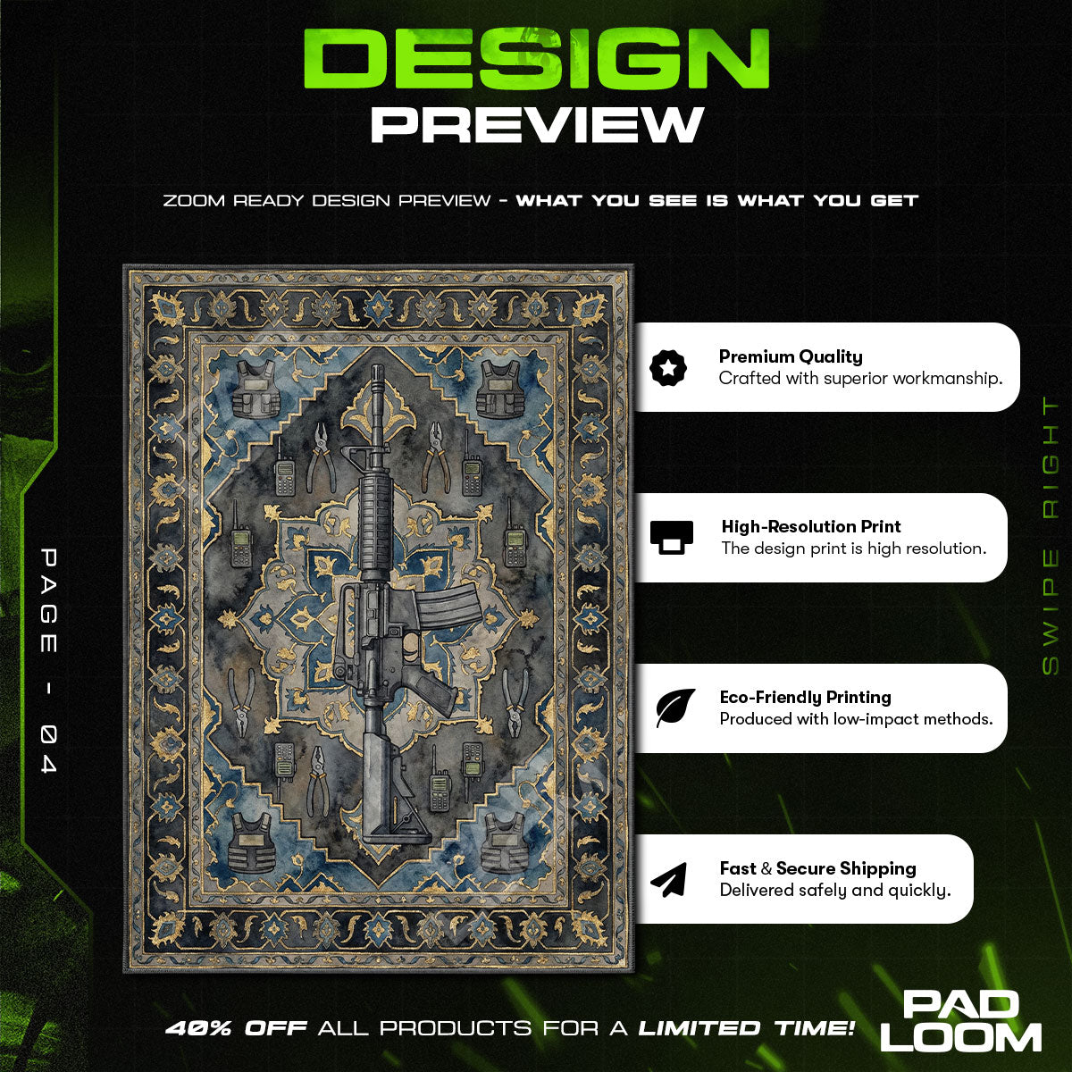 M4A4 Defuse Kit Rug - CS2 Chair Mat