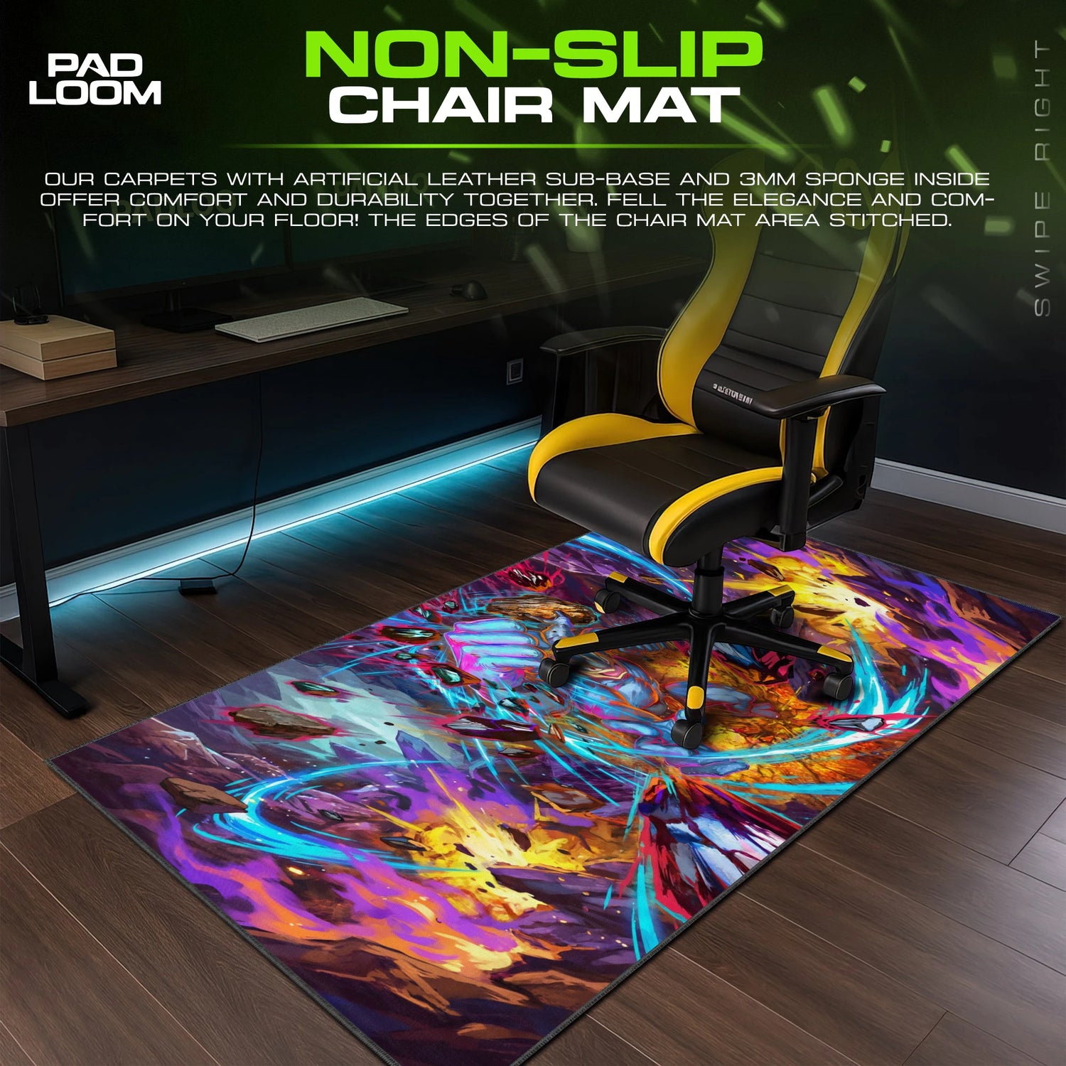 Machamp Fury Punch Mouse Pad - Pokemon Desk Mat
