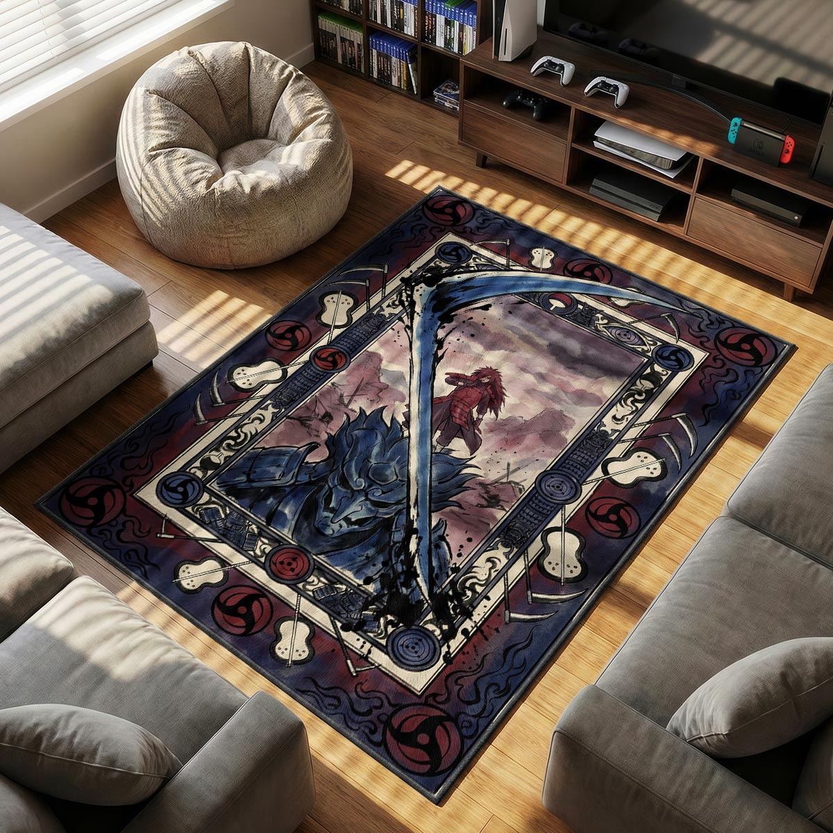 Madara Uchiha Ghost of the Uchiha Rug - Naruto Chair Mat