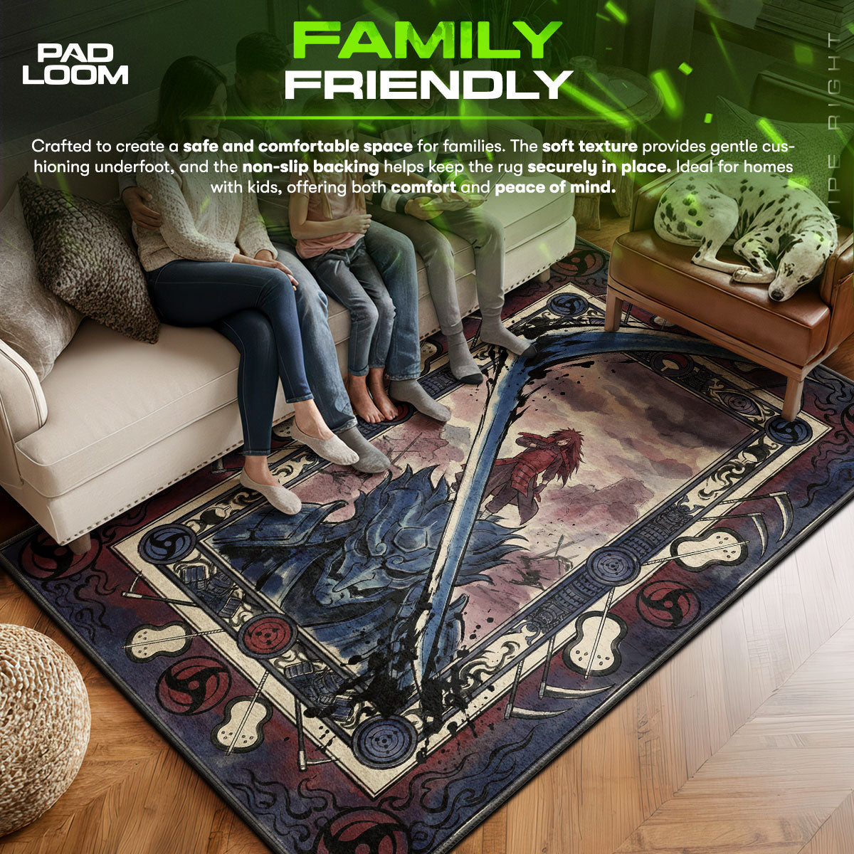 Madara Uchiha Ghost of the Uchiha Rug - Naruto Chair Mat