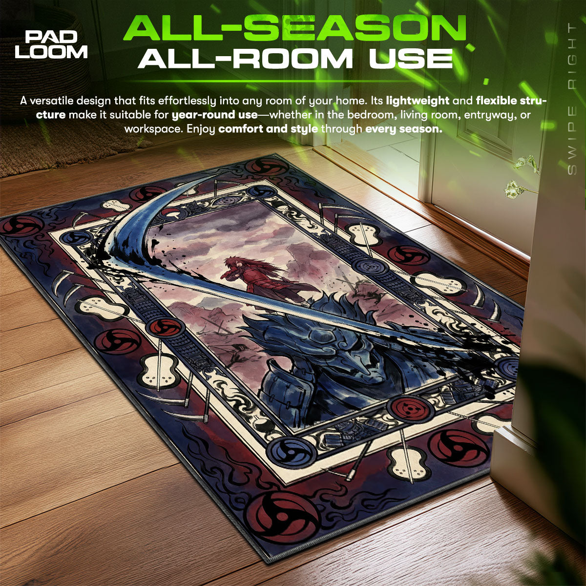 Madara Uchiha Ghost of the Uchiha Rug - Naruto Chair Mat