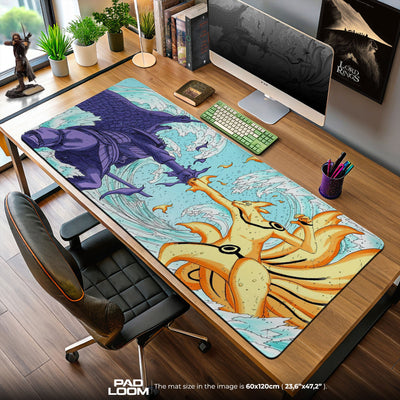 Madara vs Kurama Mouse Pad - Epic Shinobi Clash Anime Desk Mat
