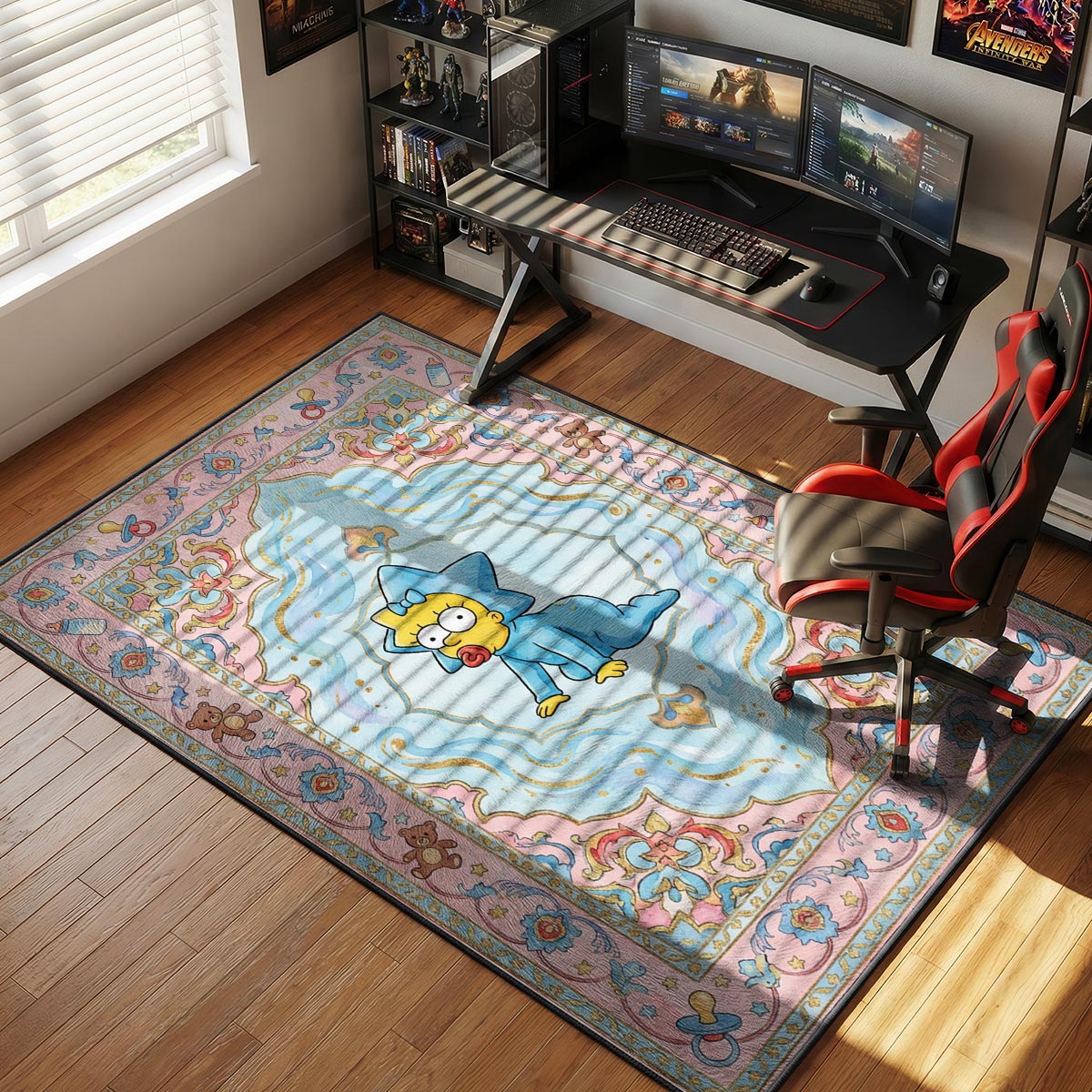 maggie blue star snowsuit simpsons room rug — main product view