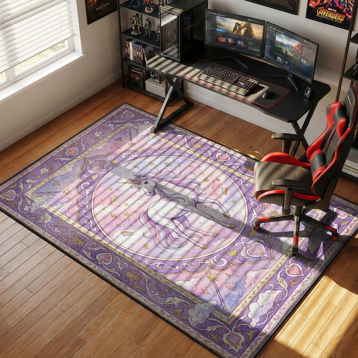 Magic Unicorn Pastel Rug - Kids Room Floor Mat