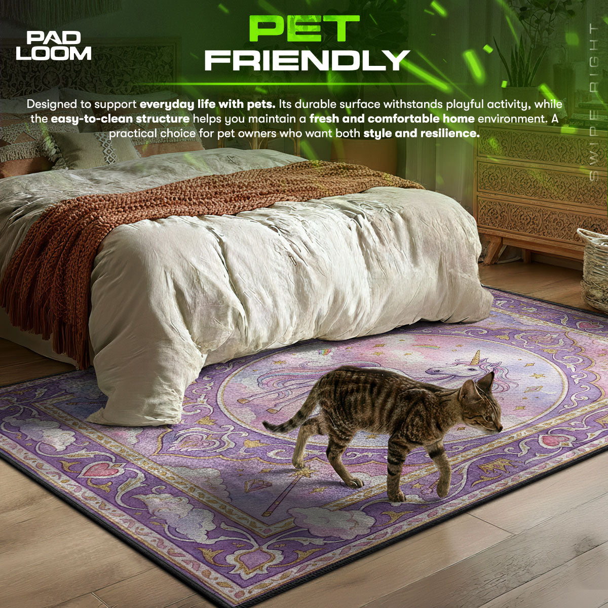 Magic Unicorn Pastel Rug - Kids Room Floor Mat