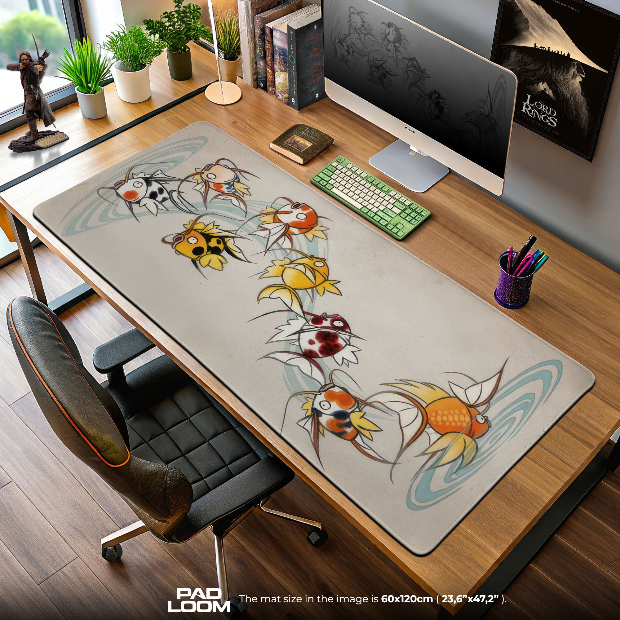 Magikarp Koi Circle Mouse Pad, Pokémon Gaming Desk Mat