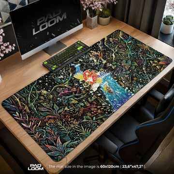 Magikarp Waterfall Leap Mouse Pad – gaming desk mat by Padloom