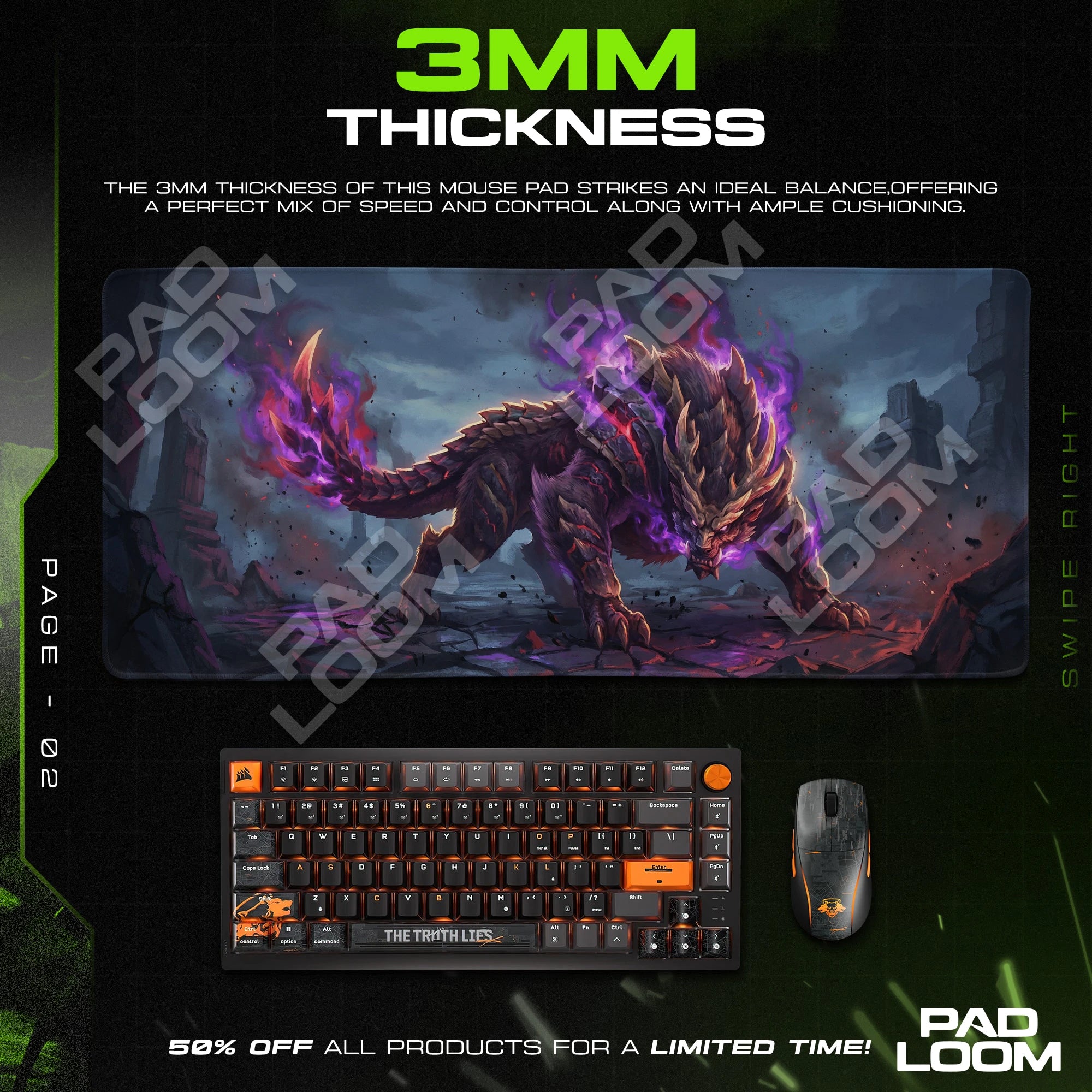 Magnamalo Hellfire Mouse Pad - Monster Hunter Desk Mat