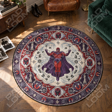 Magneto Crimson Round Rug - Marvel Chair Mat