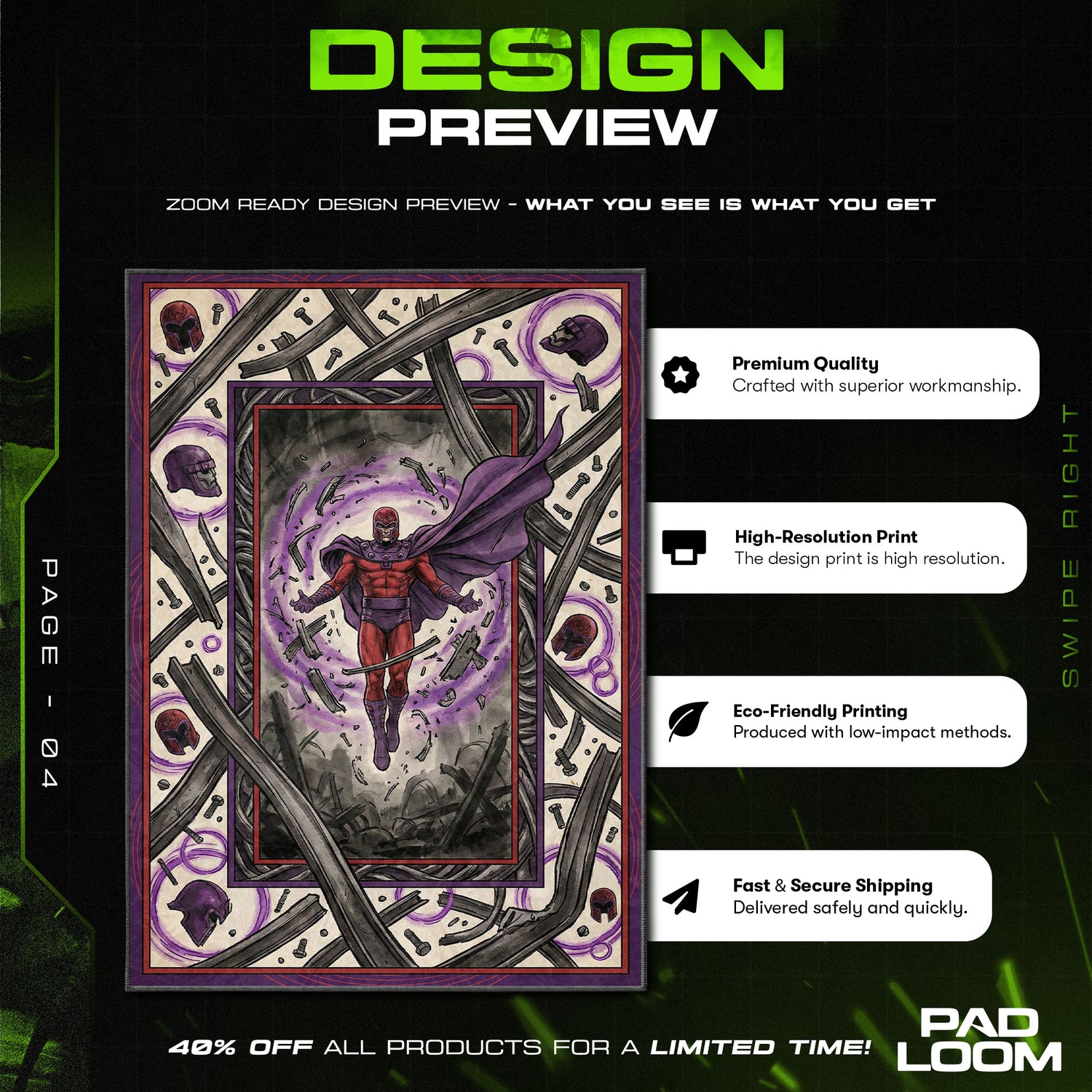 Chair character design printed on rug