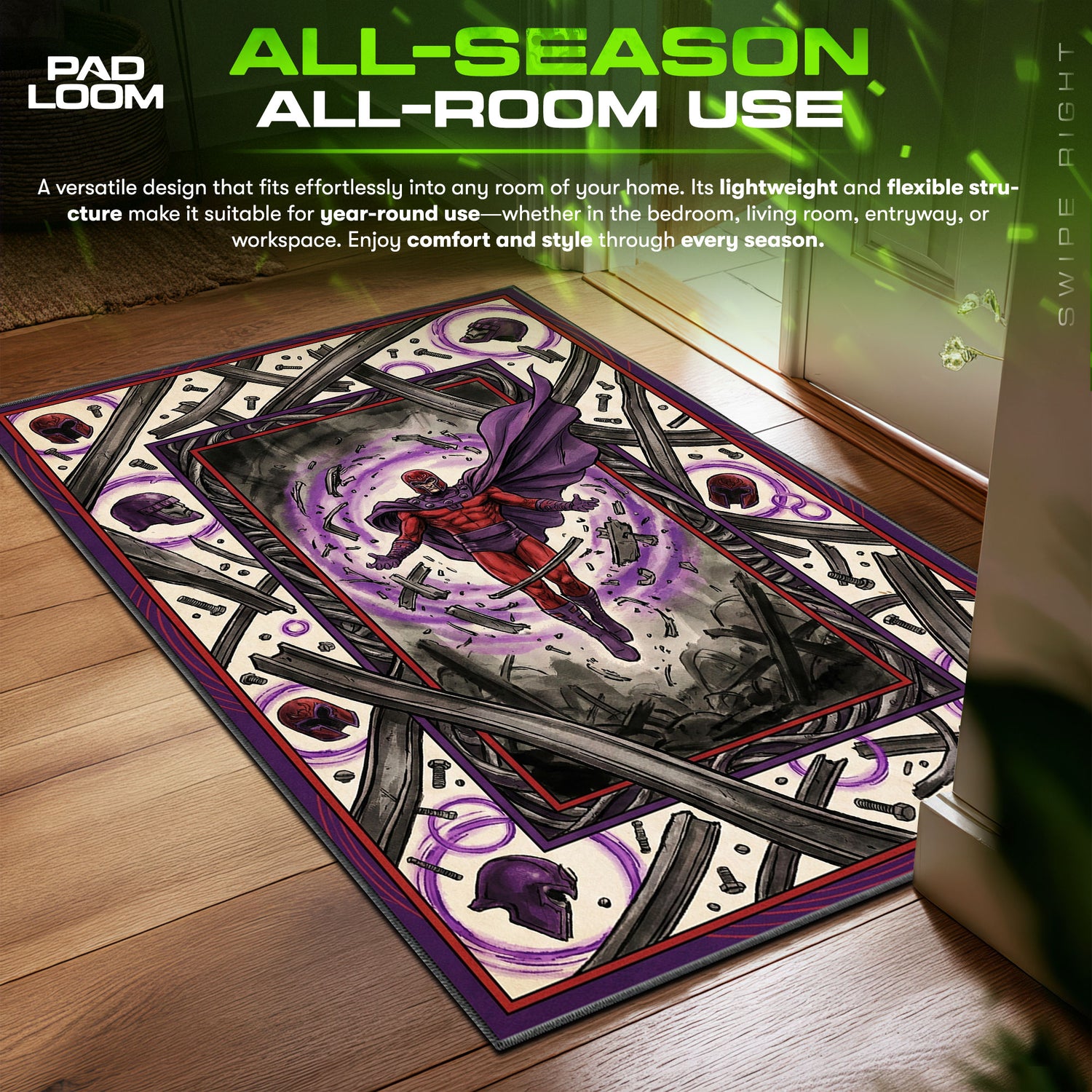 Magneto Metal Storm Marvel Rivals Chair fan rug — premium quality print