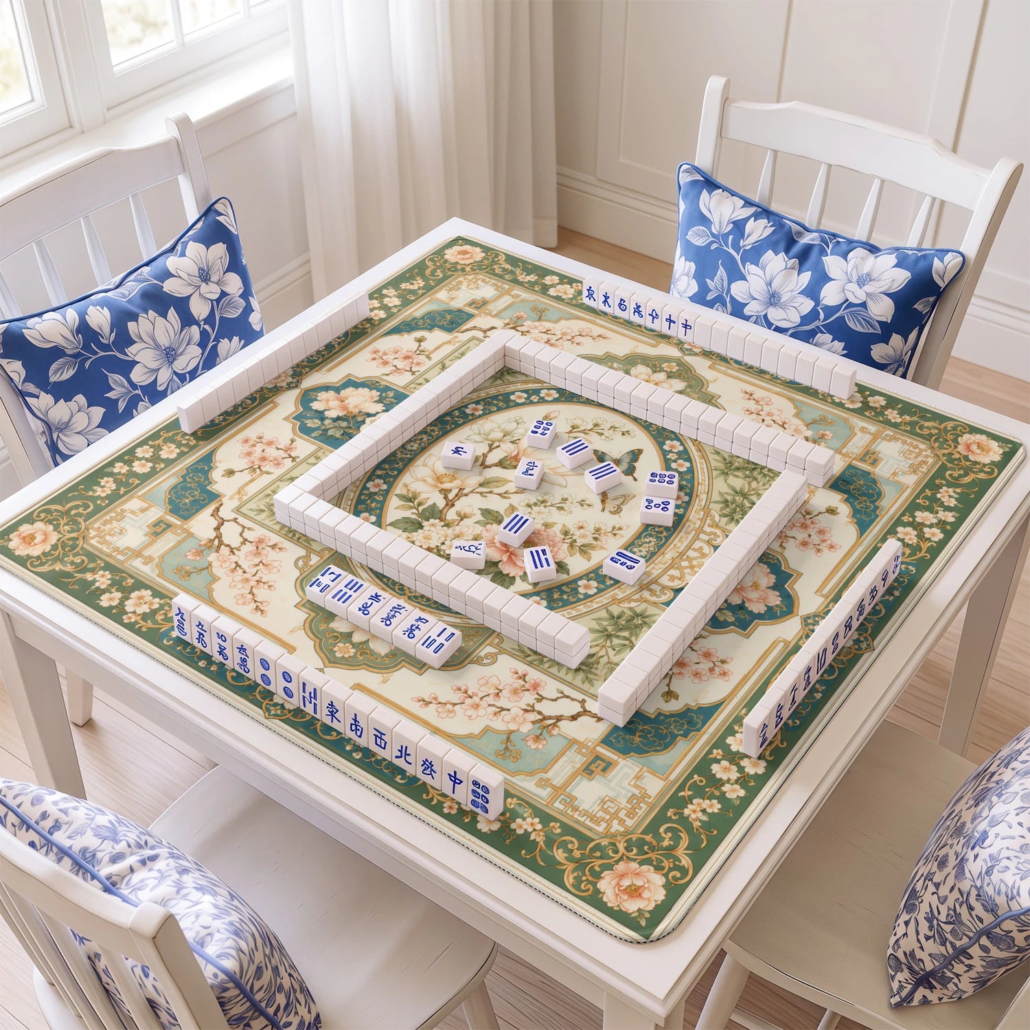 Magnolia Cameo Mahjong Mat – neoprene mah jongg table mat