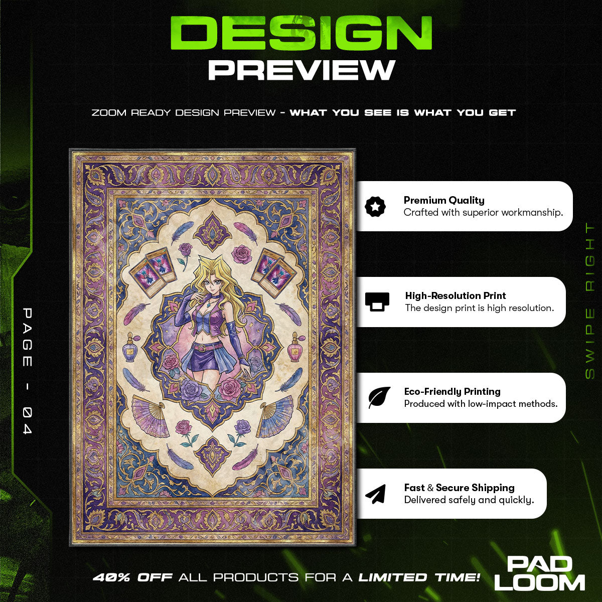 Mai Valentine Harpyie Eleganz Teppich - Yu-Gi-Oh! Stuhlmatte