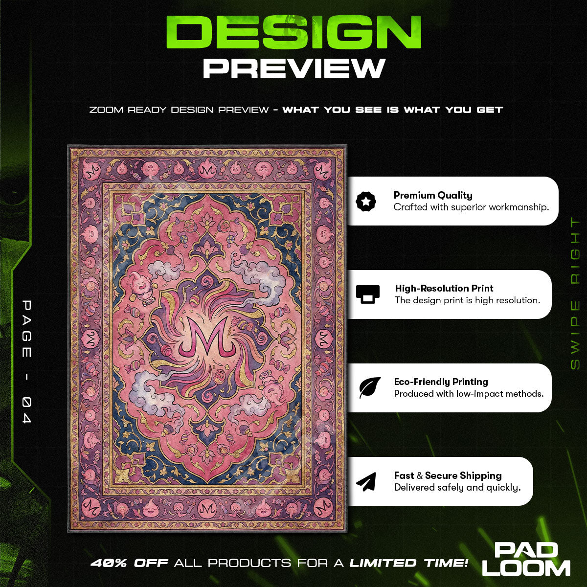 Chair character design printed on rug