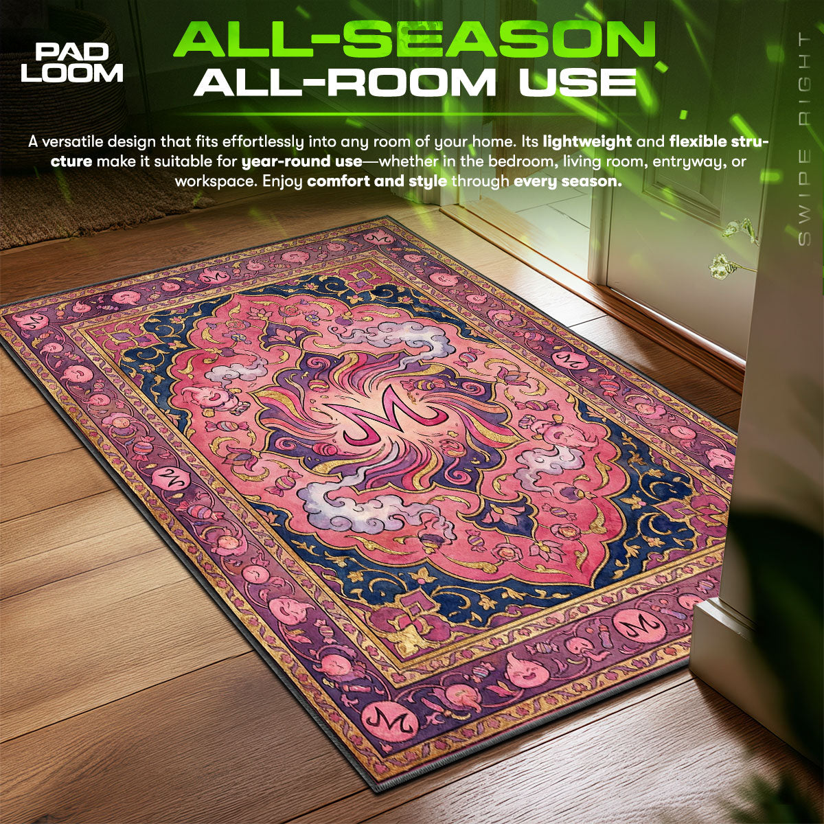 Majin Symbol Dragon Ball Z Chair fan rug — premium quality print
