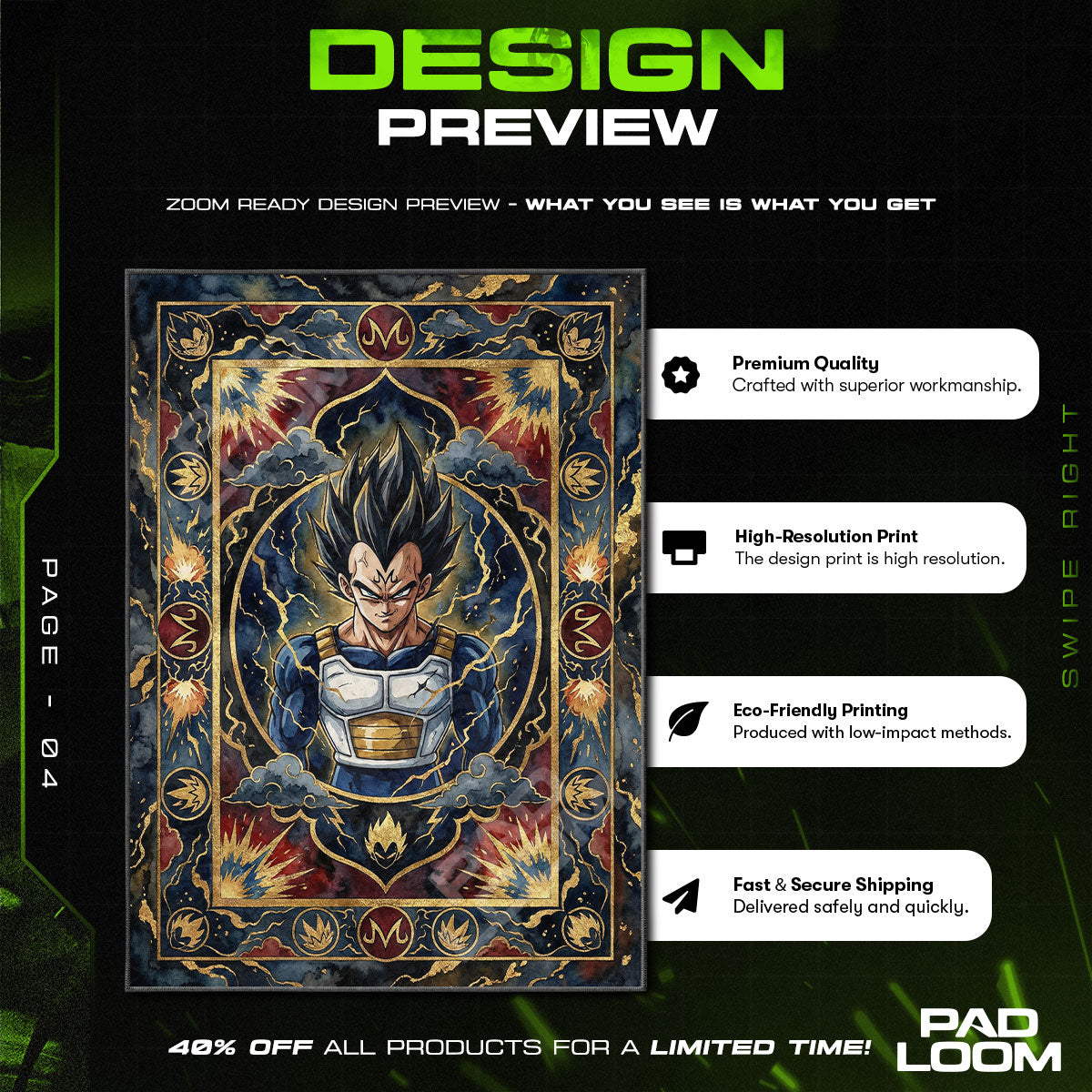 Chair character design printed on rug