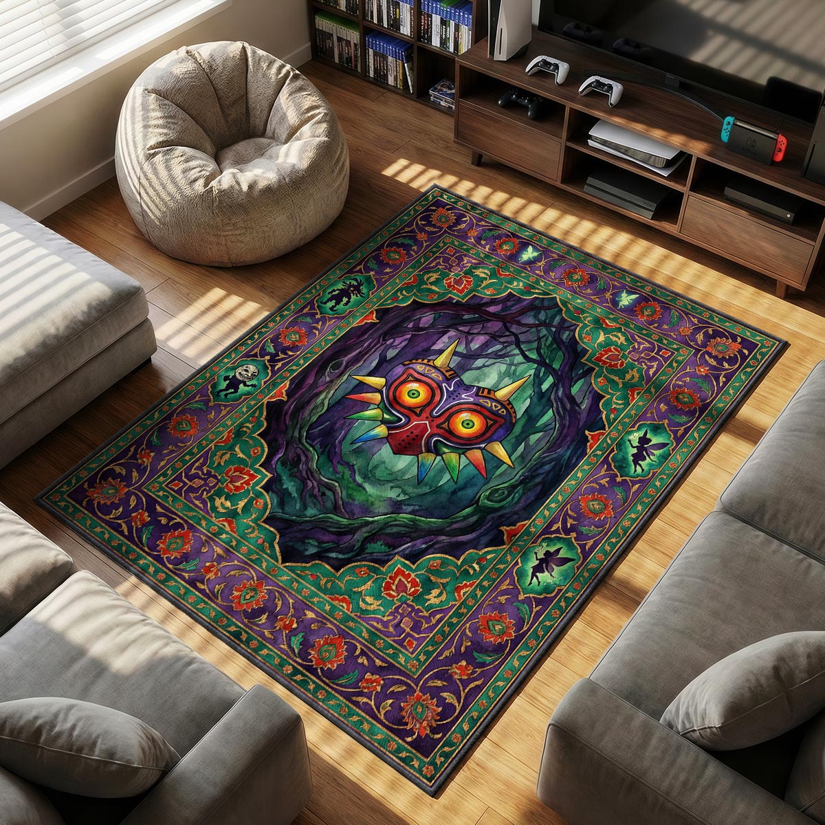 Majora's Mask Mystic Forest Rug - Zelda Chair Mat