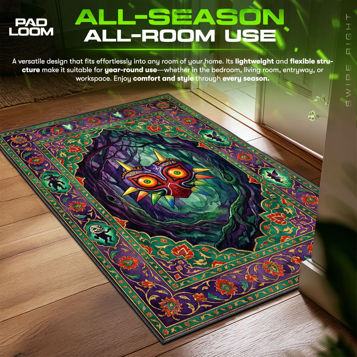 Majora's Mask Mystic Forest Rug - Zelda Chair Mat