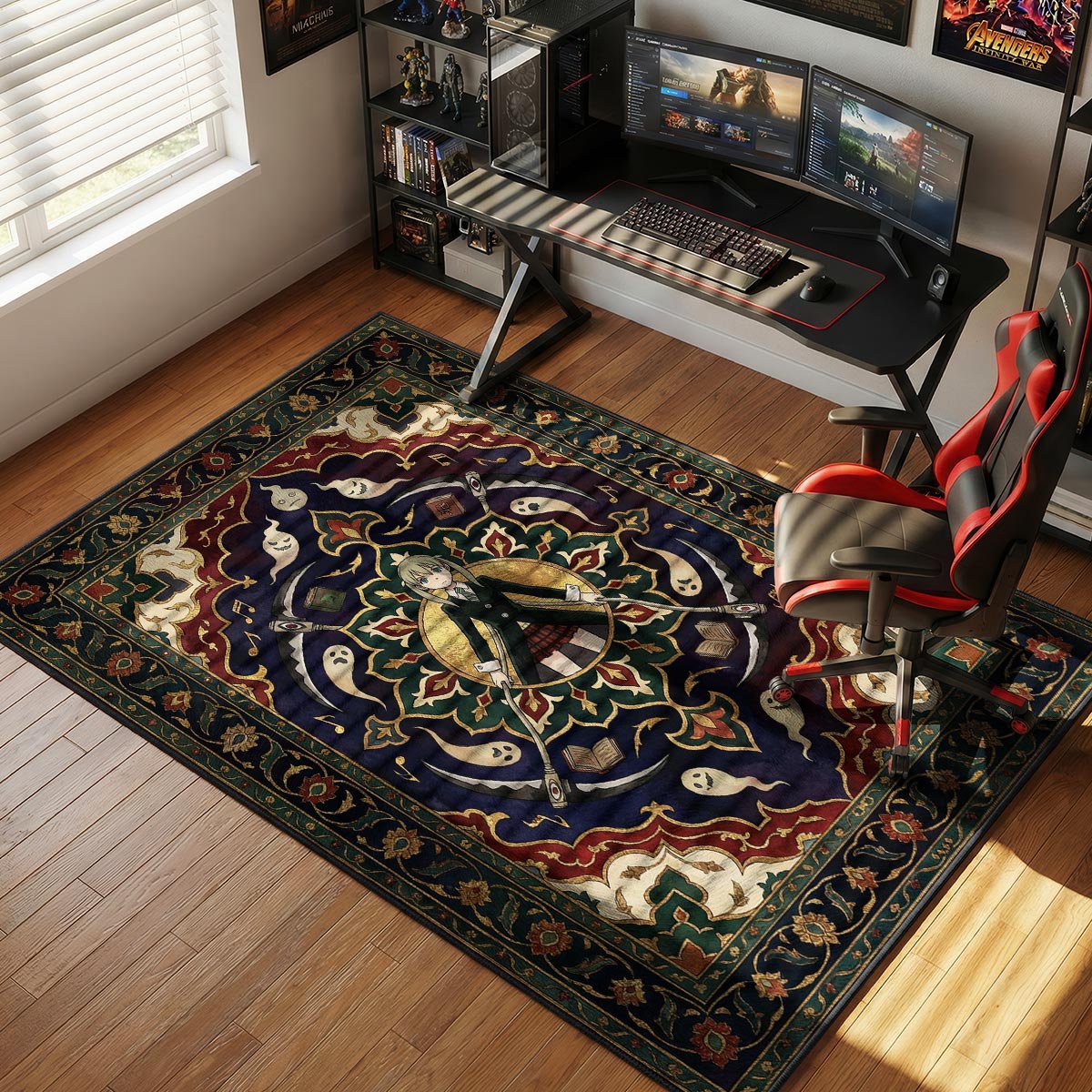 Maka Albarn Dual Scythe Rug - Soul Eater Chair Mat