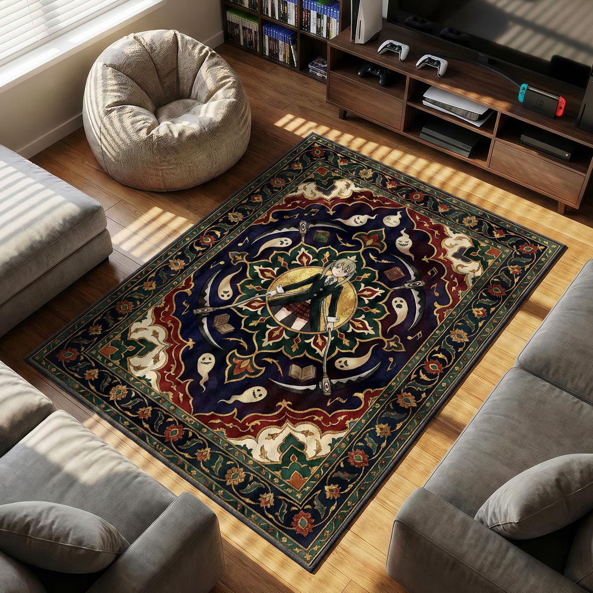 Maka Albarn Dual Scythe Rug - Soul Eater Chair Mat