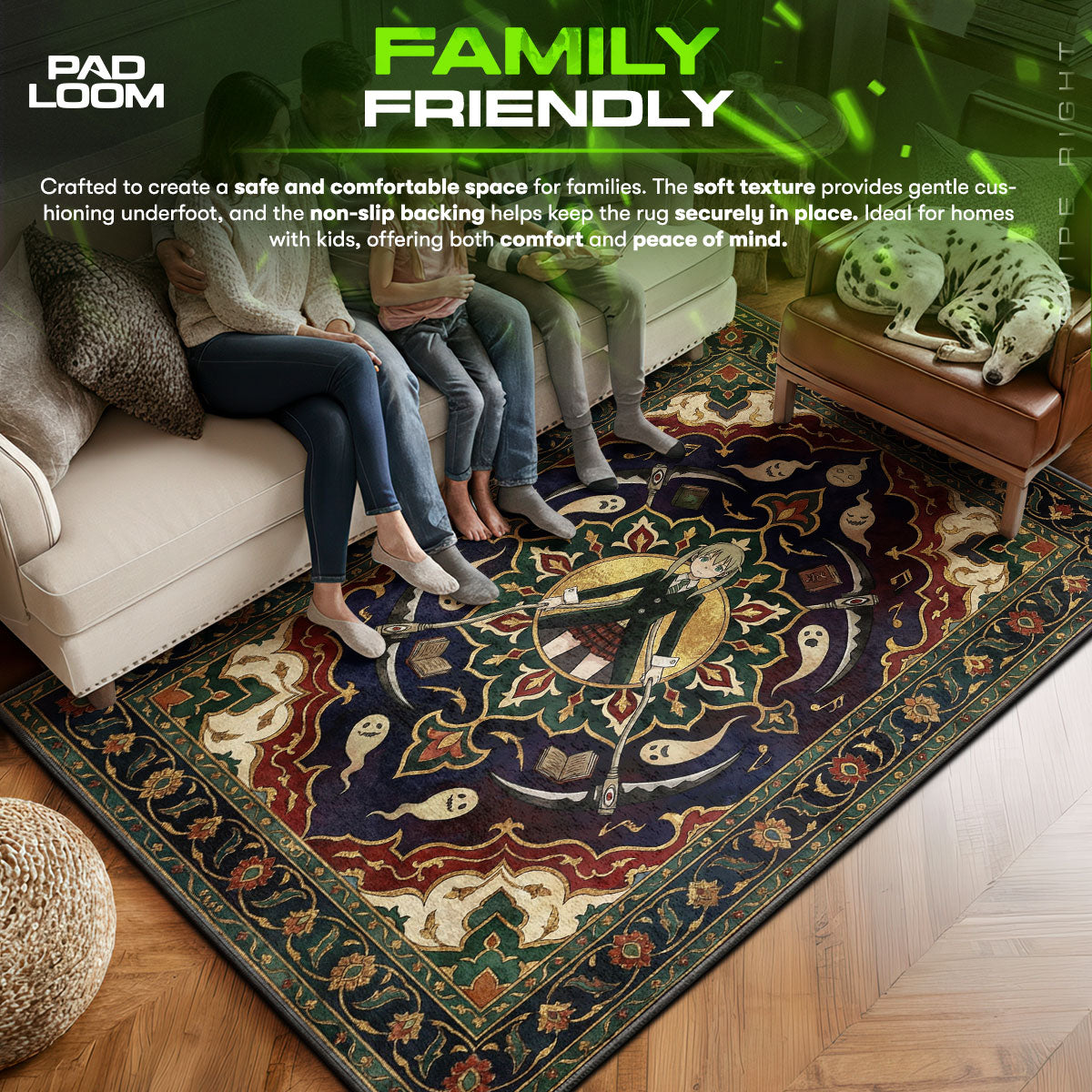 Maka Albarn Dual Scythe Rug - Soul Eater Chair Mat