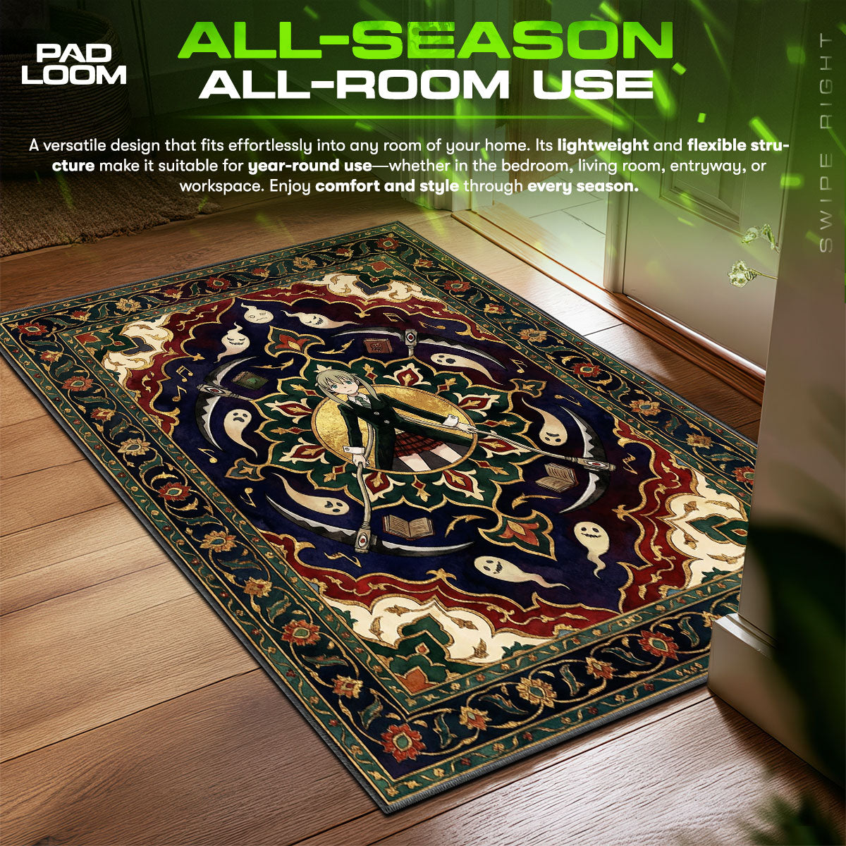 Maka Albarn Dual Scythe Rug - Soul Eater Chair Mat