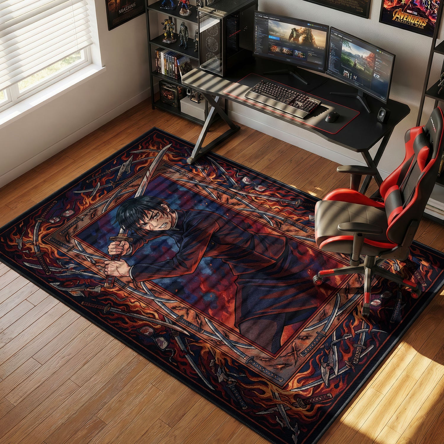 Maki Zenin Cursed Tool Jujutsu Kaisen Chair rug — main product view