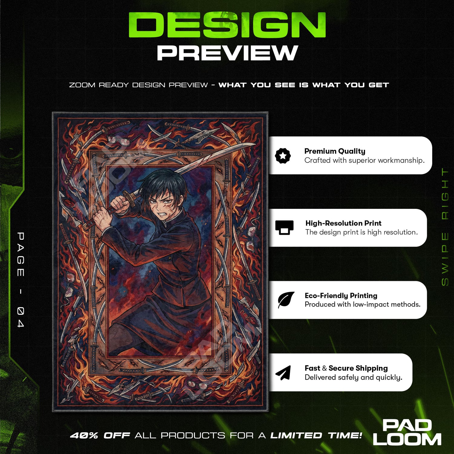 Chair character design printed on rug