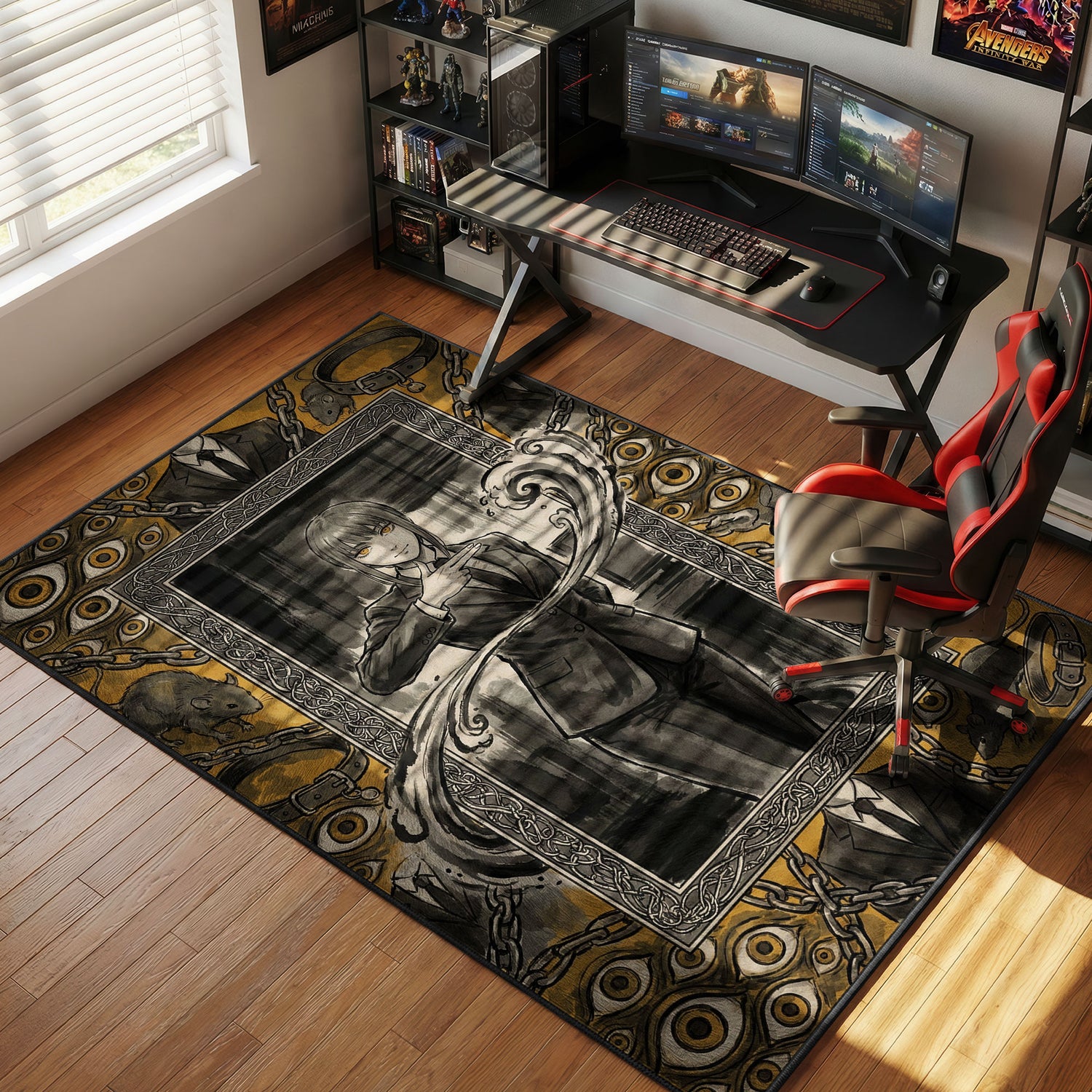 Makima Control Art Chainsaw Man Chair rug — main product view