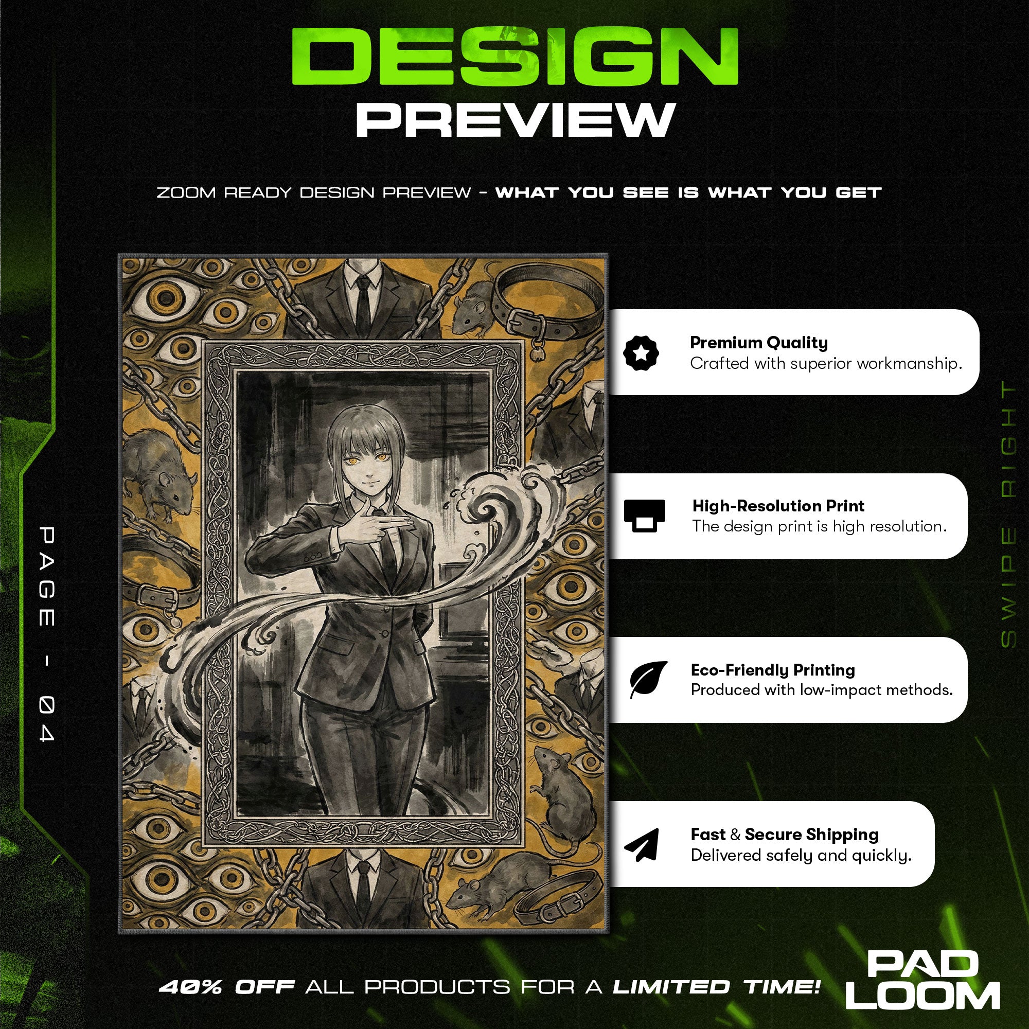 Chair character design printed on rug