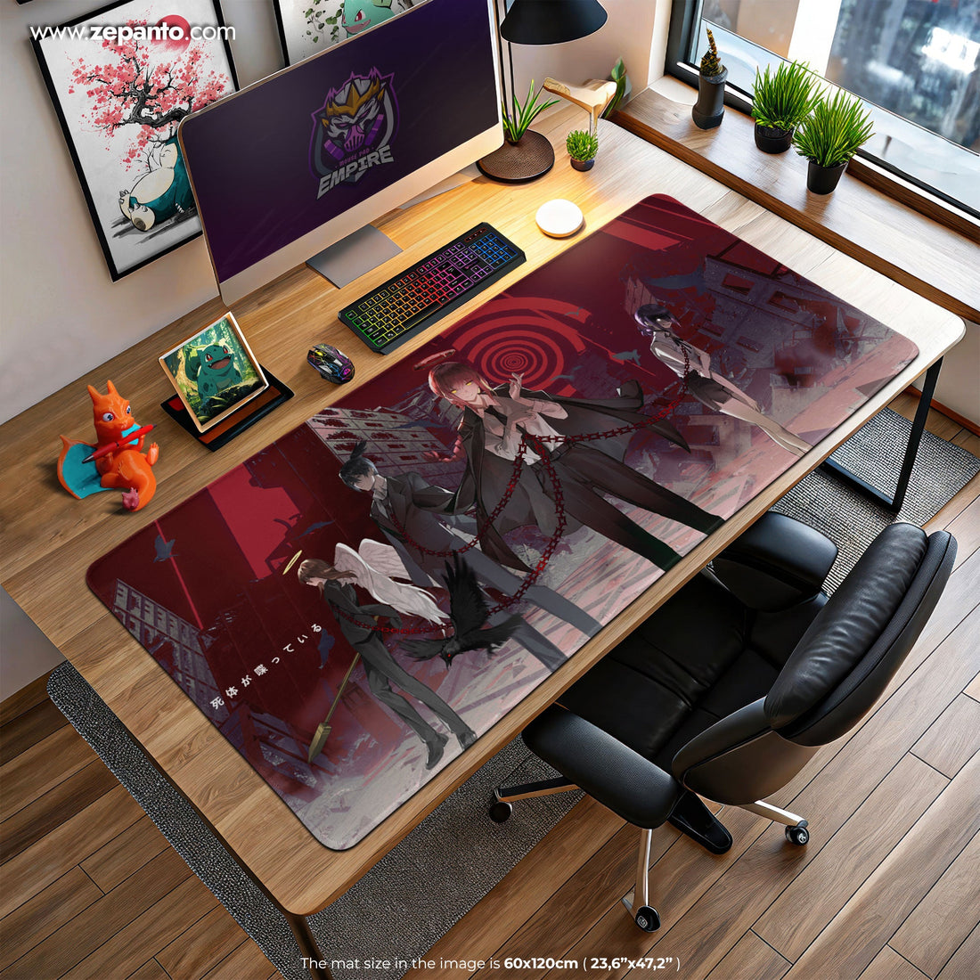 Makima Control Squad Mouse Pad - Crimson Chains Anime Desk Mat Padloom