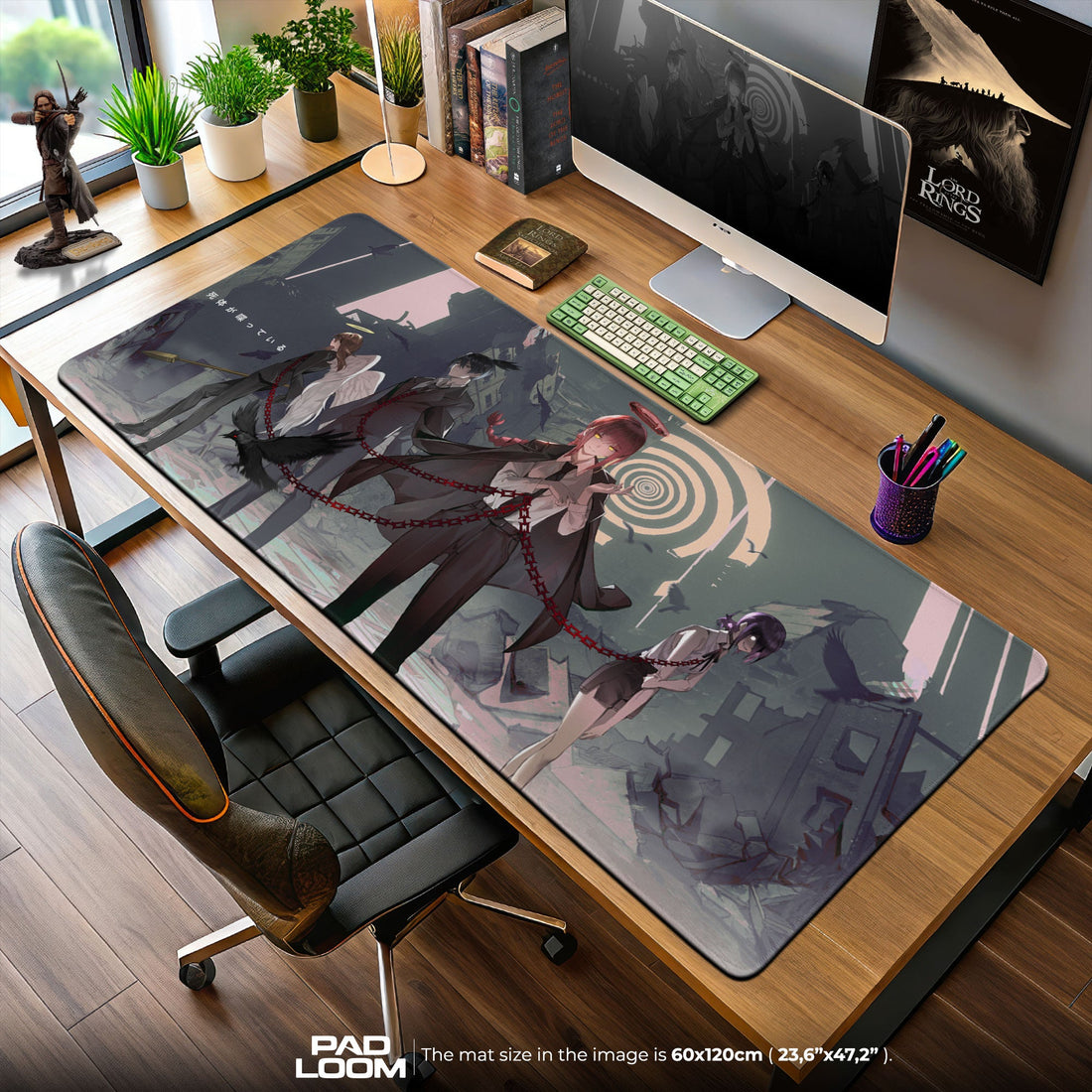 Makima Control Squad Mouse Pad - Aesthetic Chains Anime Desk Mat Padloom