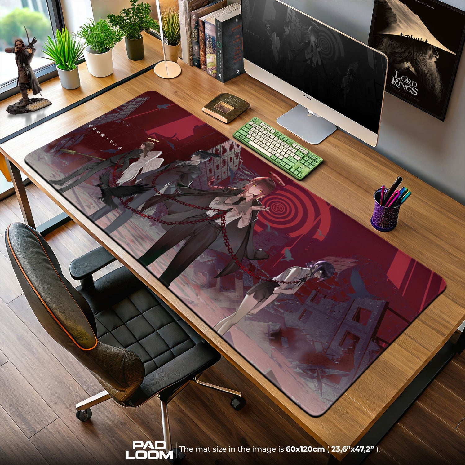 Makima Control Squad Mouse Pad - Crimson Chains Anime Desk Mat Padloom