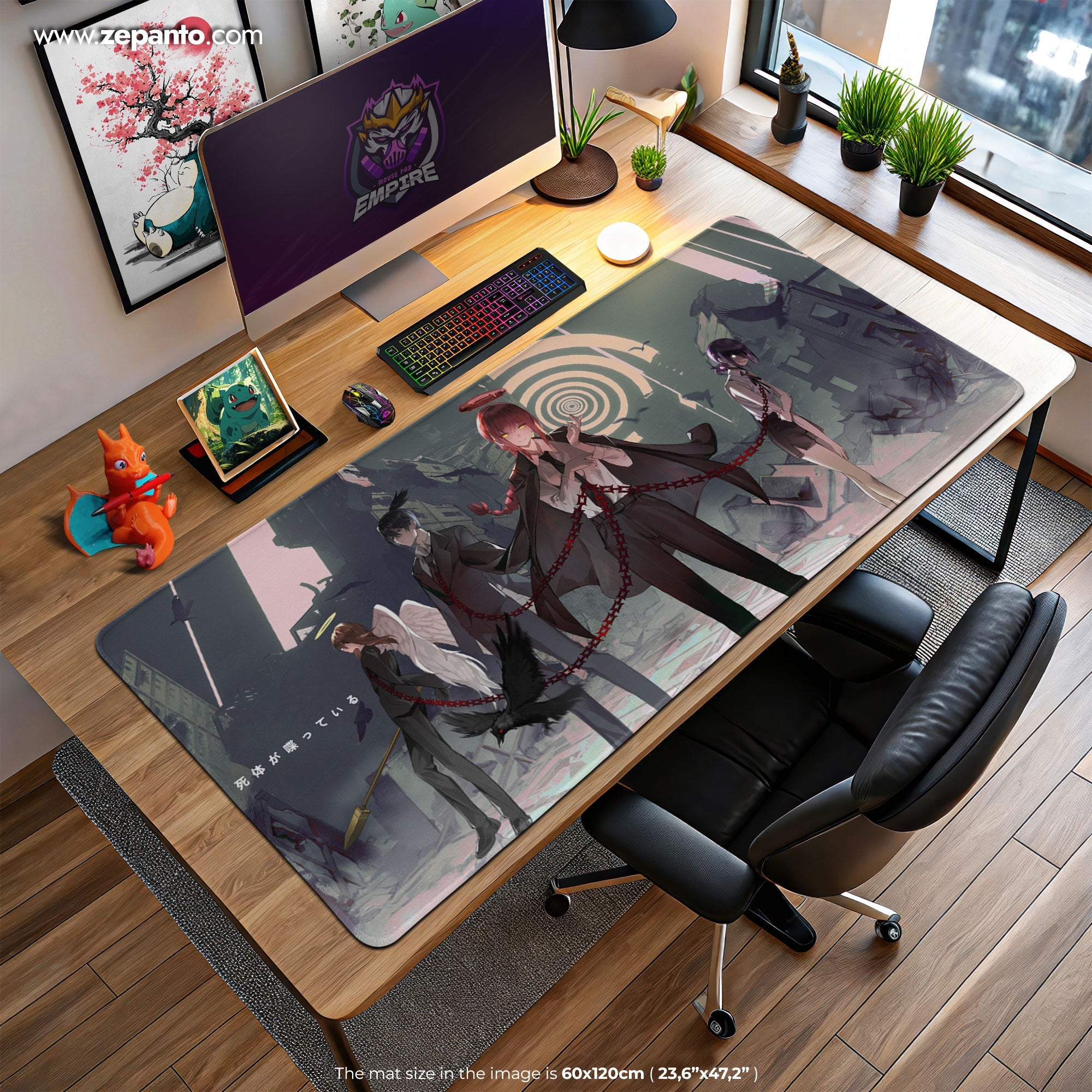 Makima Control Squad Mouse Pad - Aesthetic Chains Anime Desk Mat Padloom