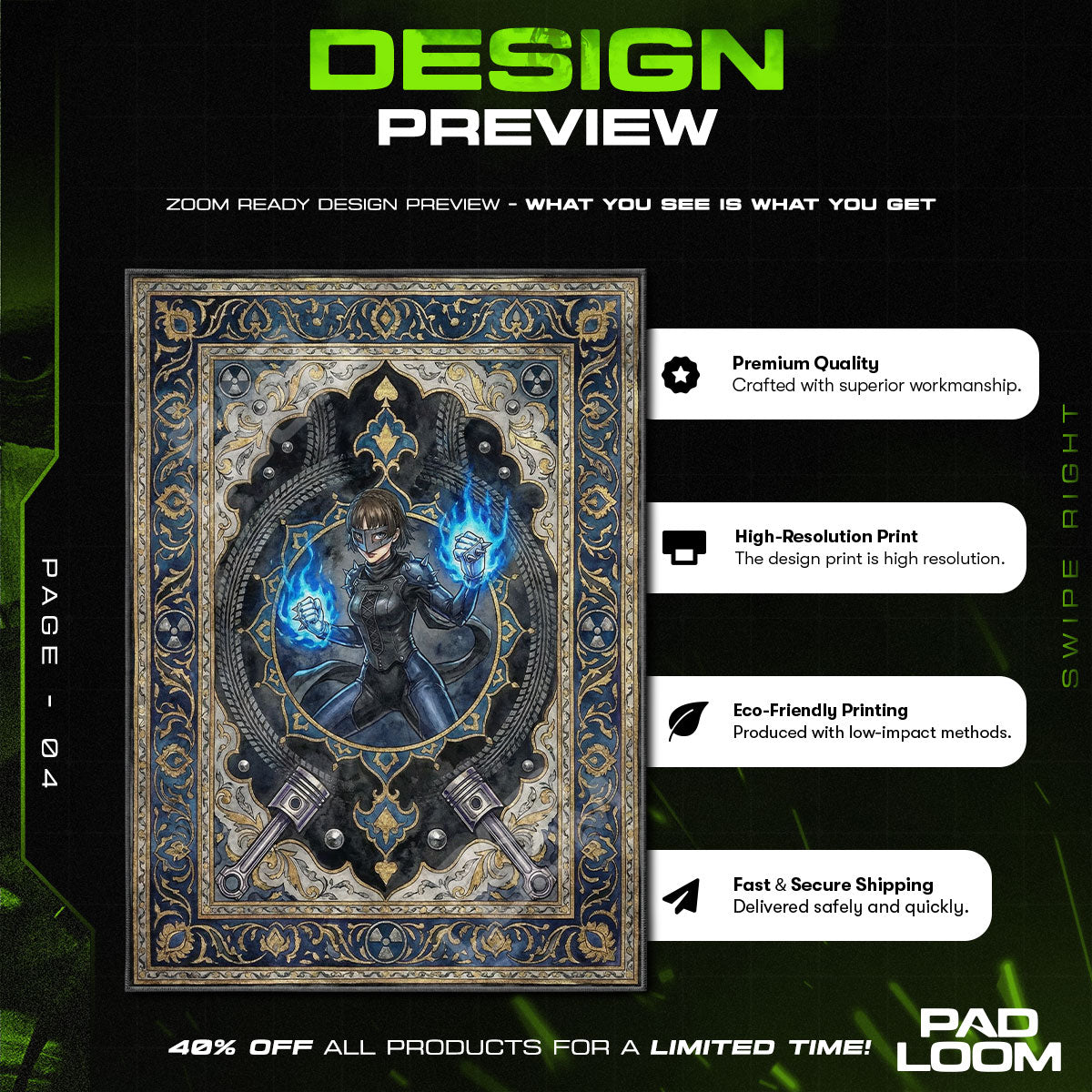 Makoto Königin Kernteppich - Persona 5 Stuhlunterlage