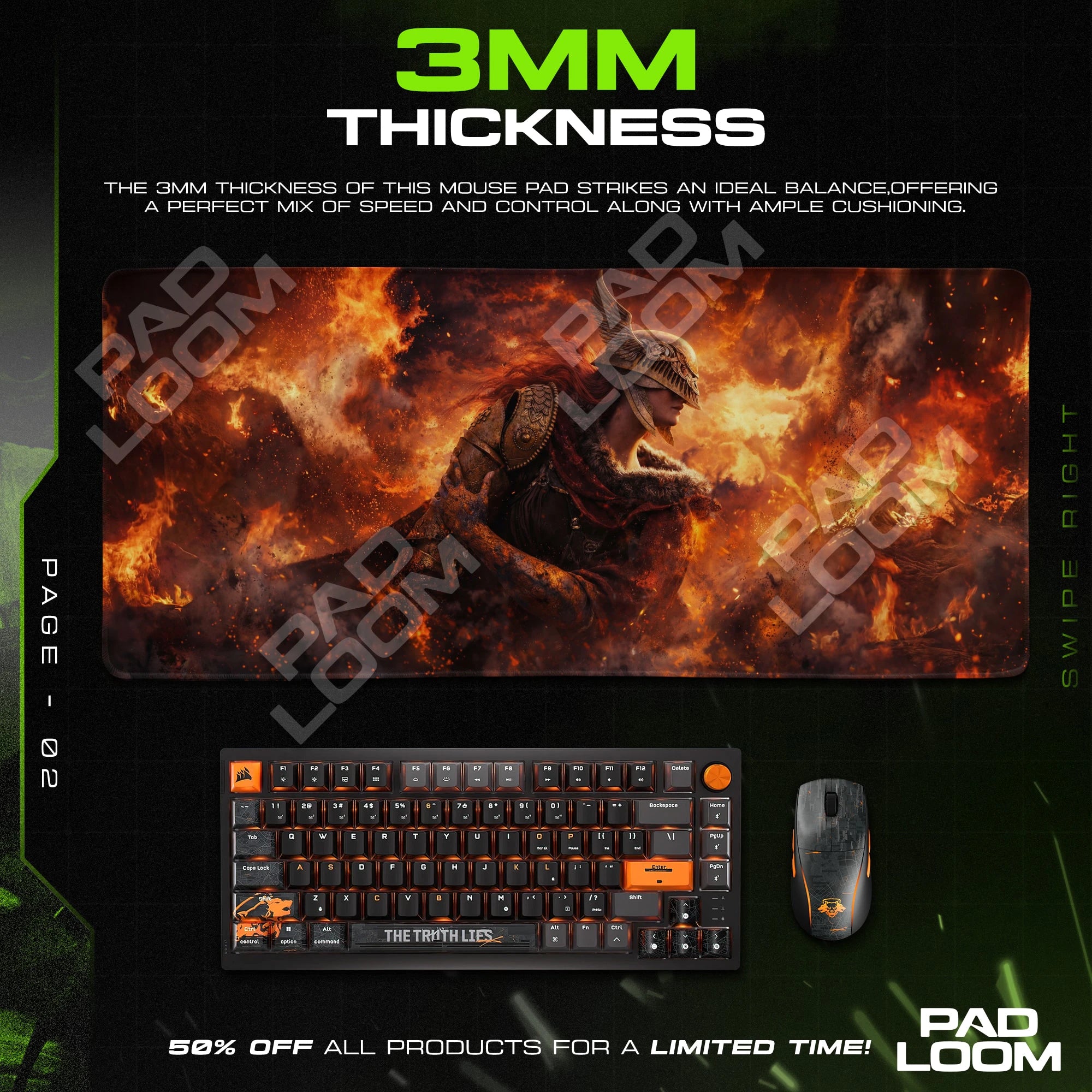 Malenia Ember Storm Mouse Pad - Elden Ring Desk Mat