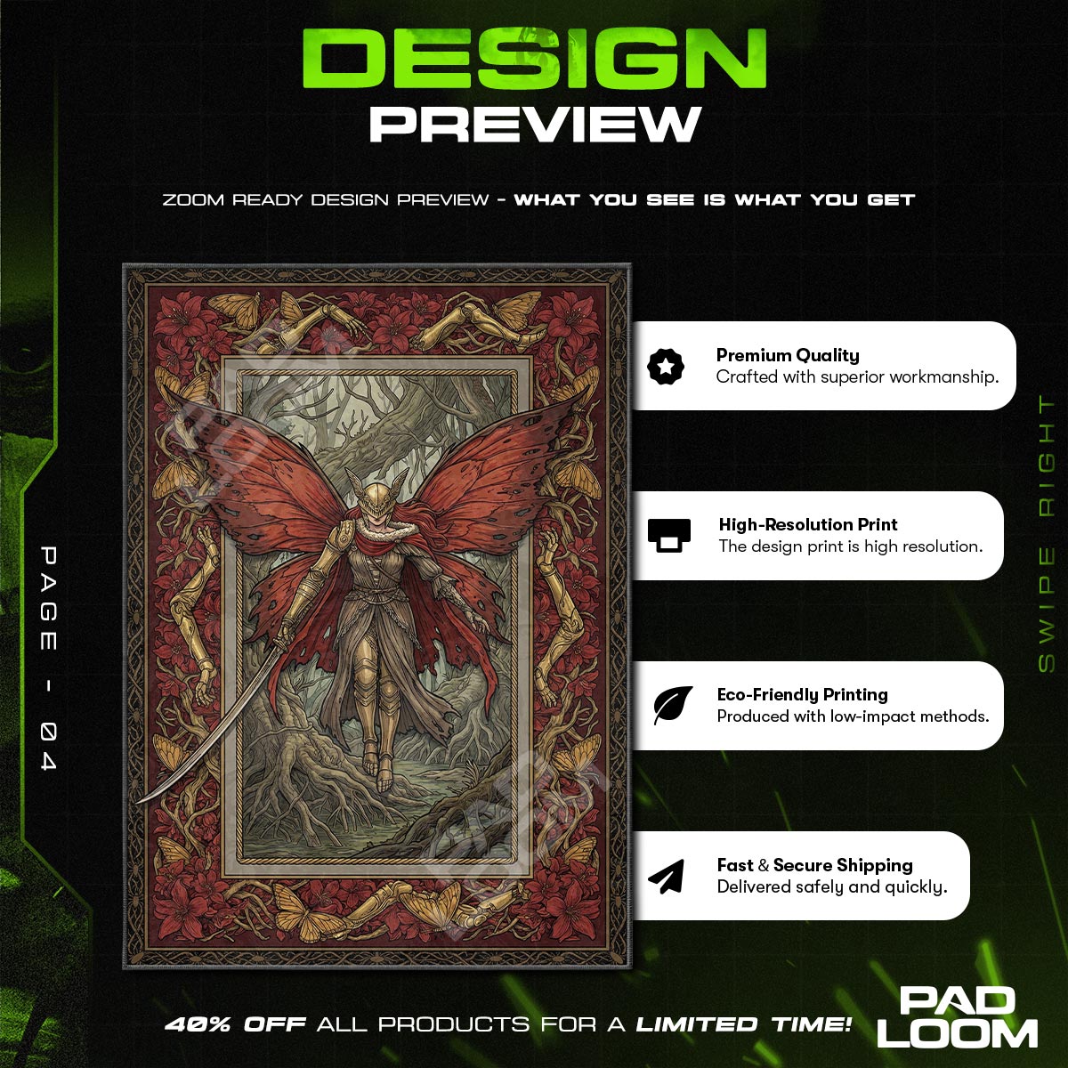 Malenia Rot Goddess Rug - Elden Ring Chair Mat