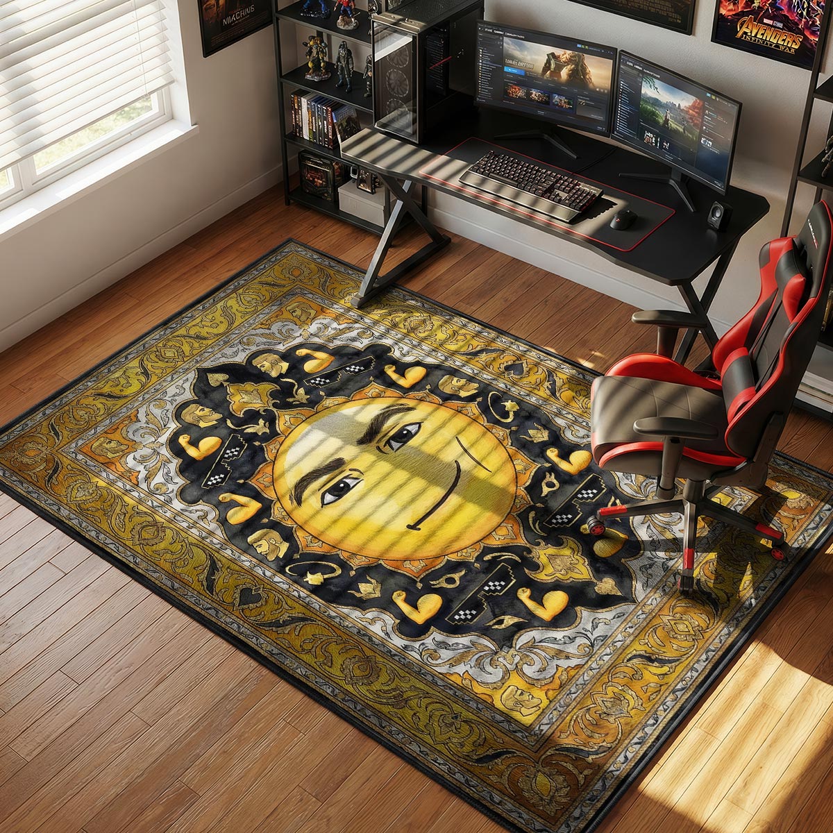 Man Face Chad Mode Rug - Roblox Chair Mat