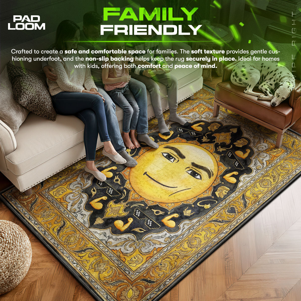 Man Face Chad Mode Rug - Roblox Chair Mat