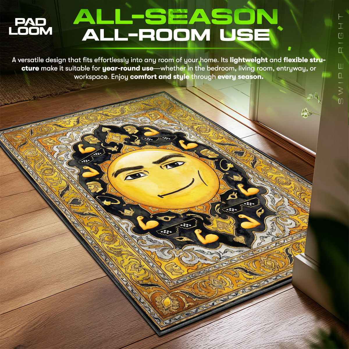 Man Face Chad Mode Rug - Roblox Chair Mat