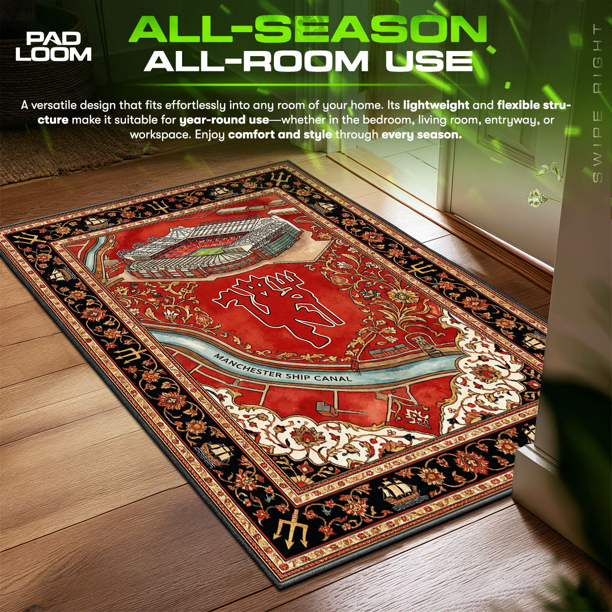 Manchester United Old Trafford Football Floor fan rug — premium quality print