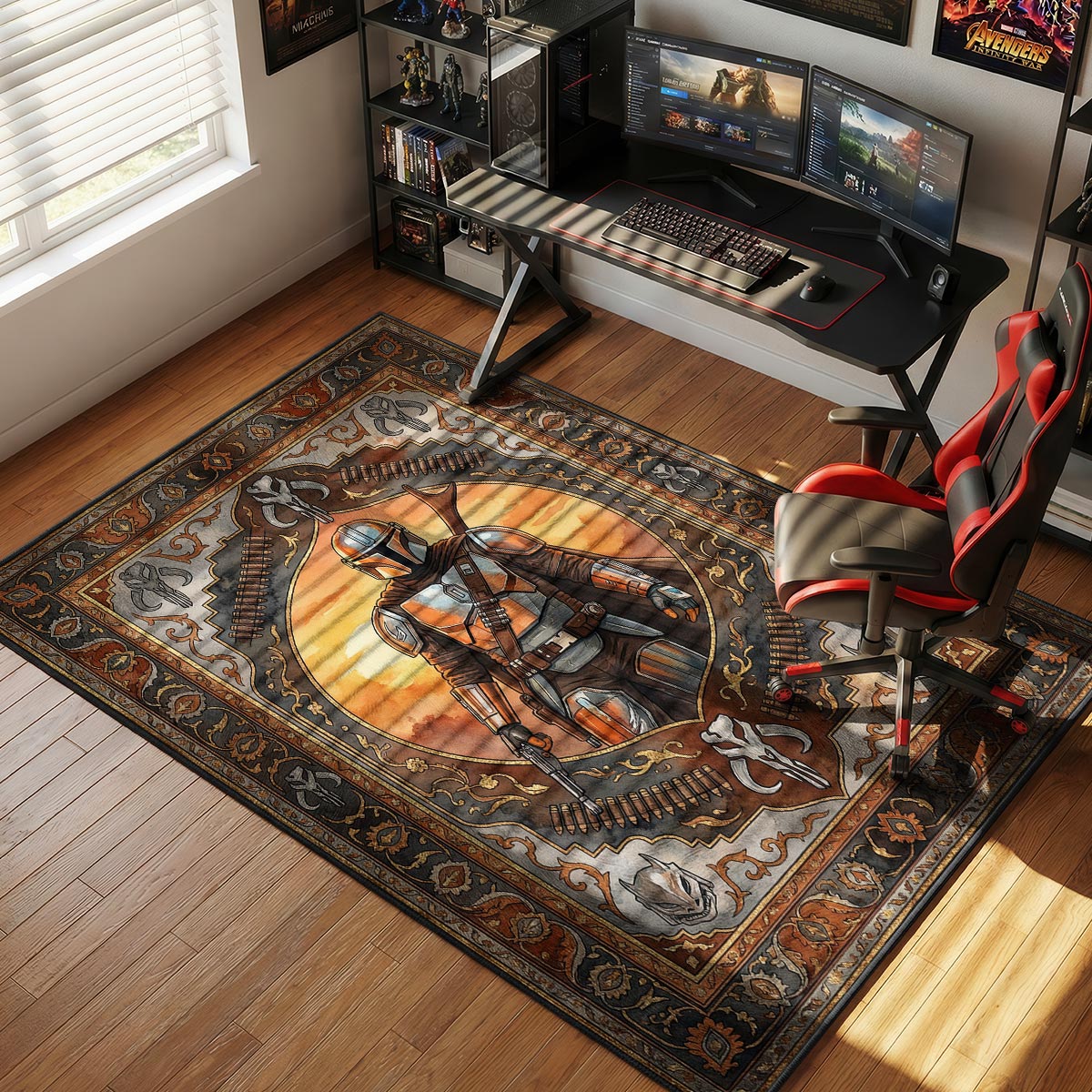 Mandalorian Bounty Hunter Star Wars Room rug — main product view