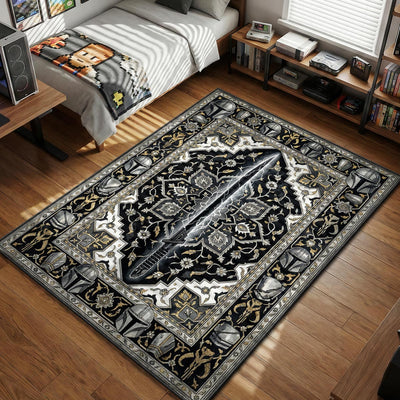 Mandalorian Darksaber Tapestry Rug - Star Wars Room Mat