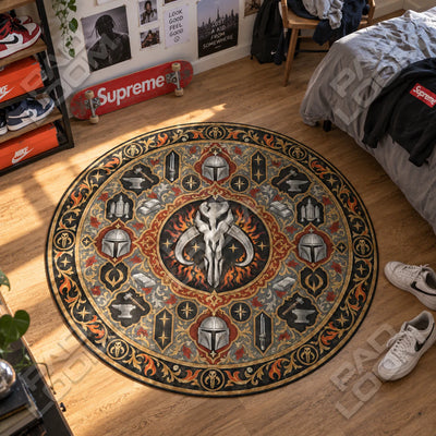 Mandalorian Forge Round Rug - Star Wars Chair Mat