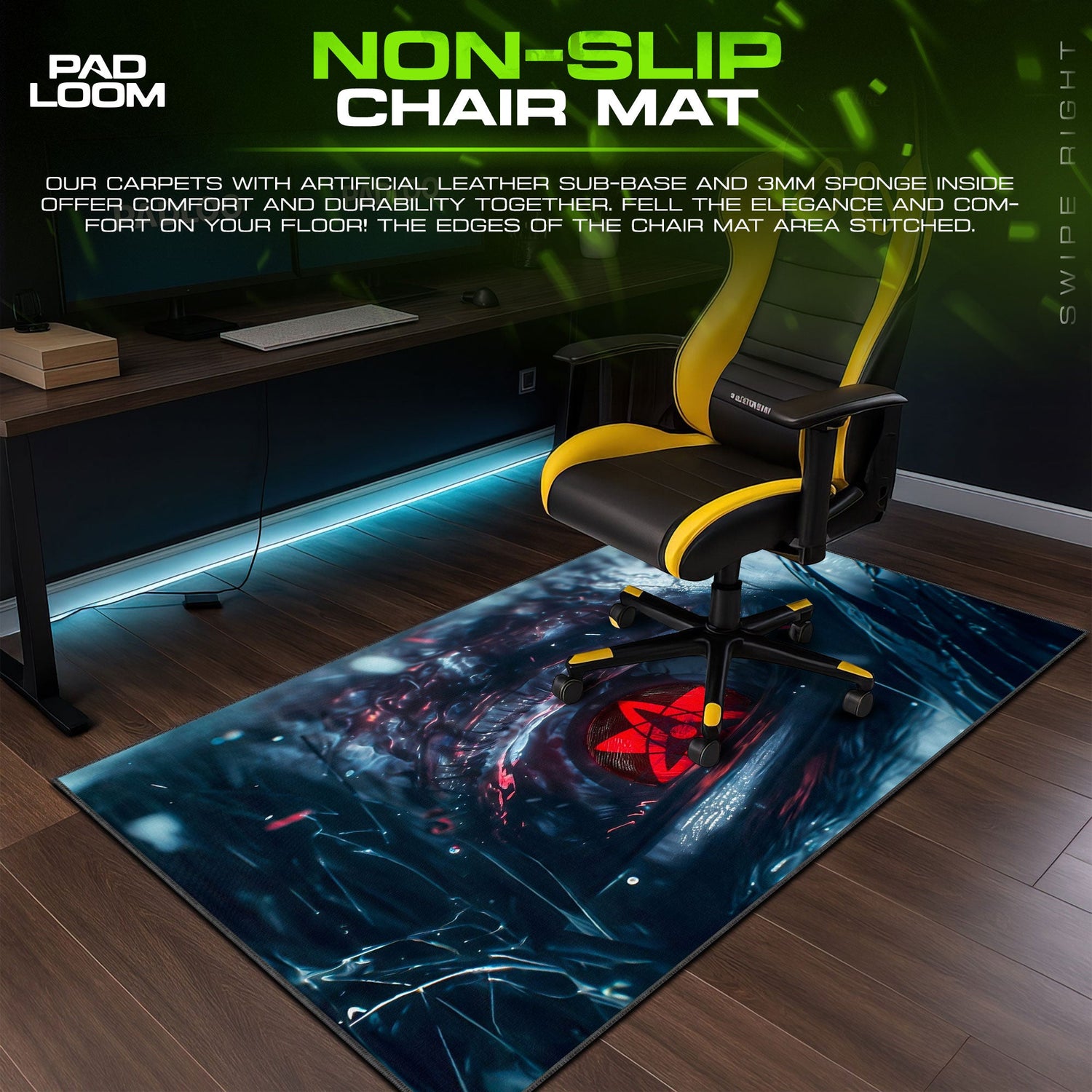 Mangekyo Sharingan Mouse Pad - Eternal Vision Anime Desk Mat Padloom